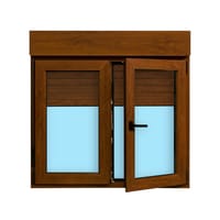 VENTANA PVC OSCILOBATIENTE  CON PERSIANA ROBLE 120X118CM - 2