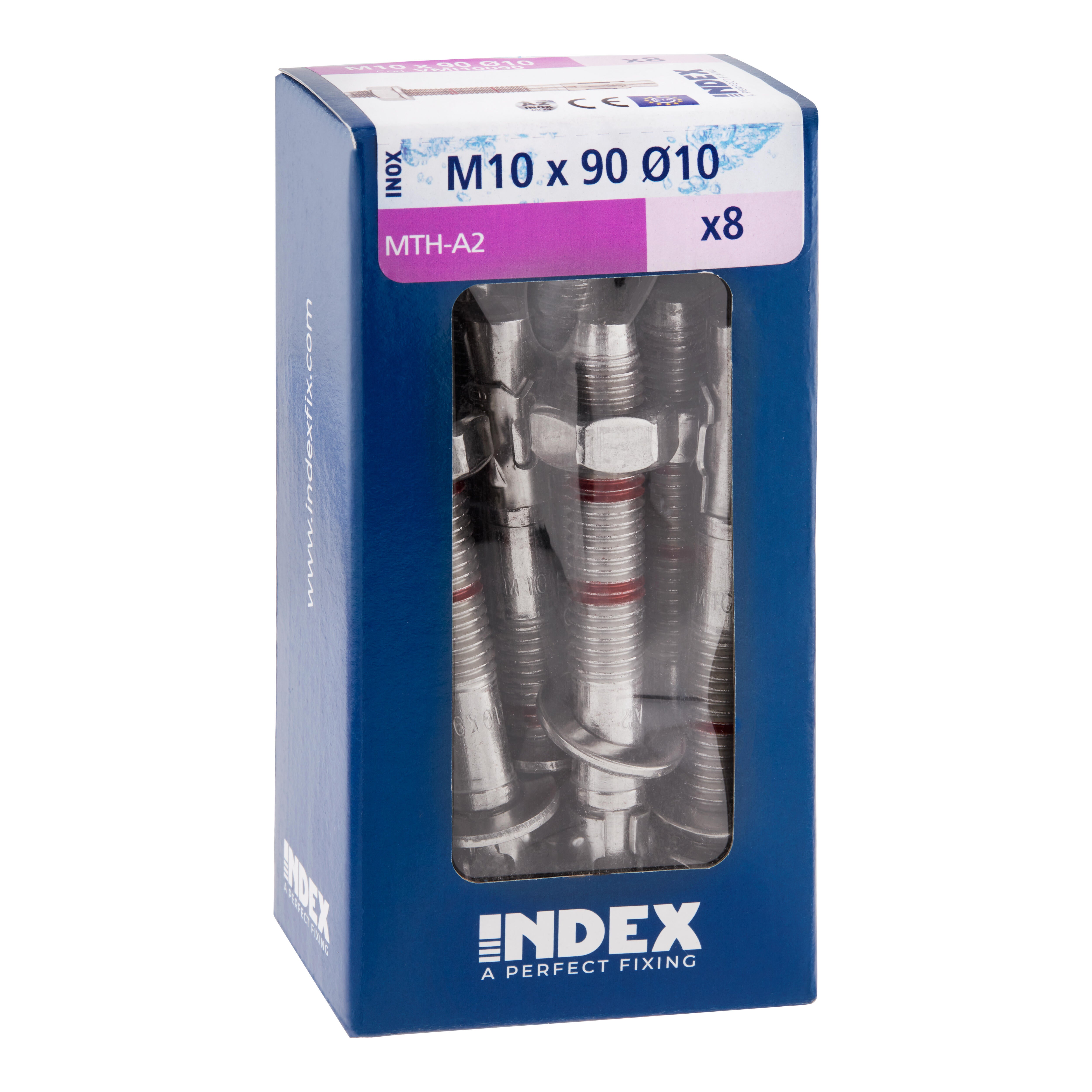 ANCLAJE METÁLICO MTA INOXIDABLE INDEX 8MM 90MM 10UDS - 3