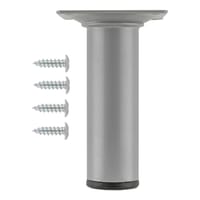 PATA MUEBLE ACERO REDONDA 100MM 30MM GRIS. - 2