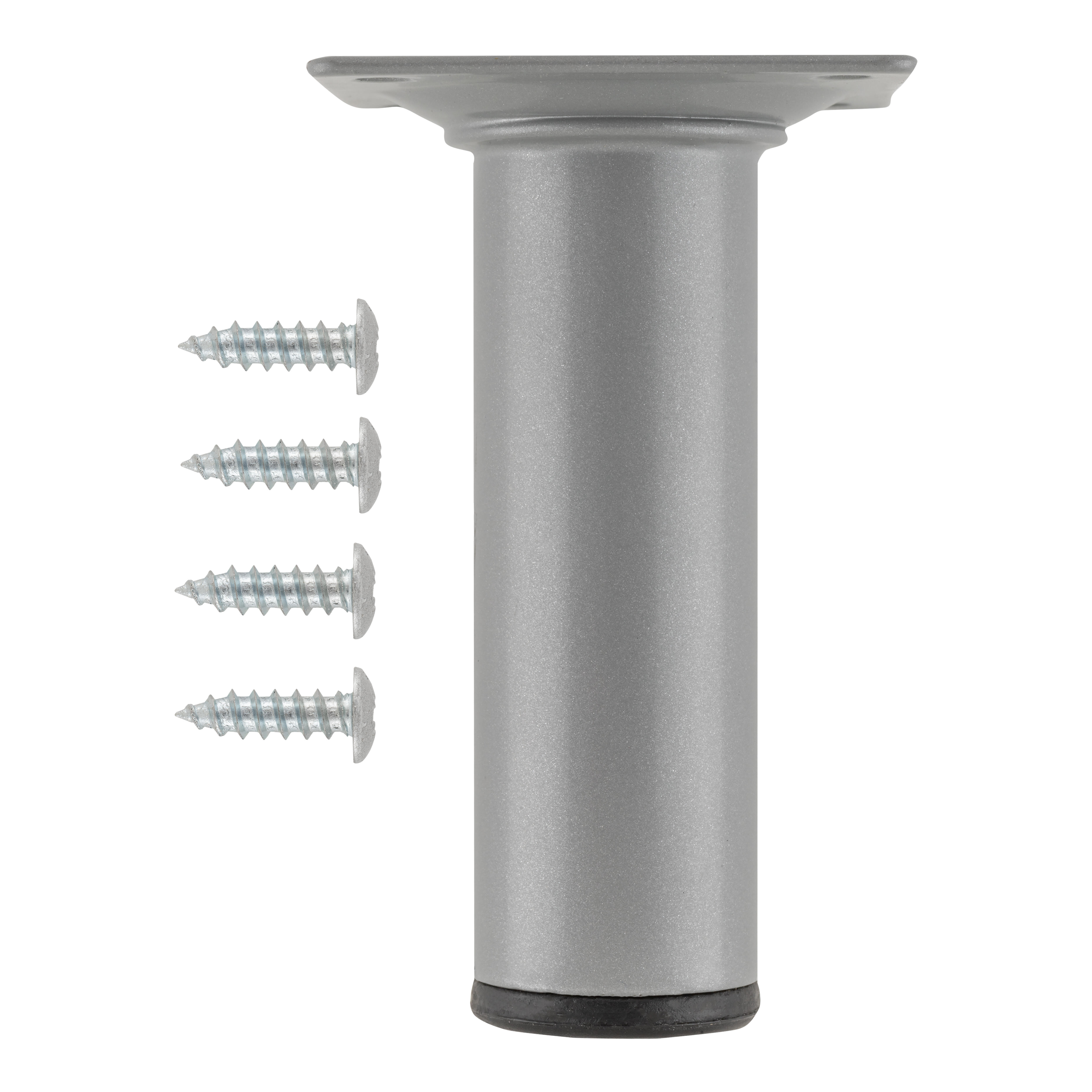 PATA MUEBLE ACERO REDONDA 100MM 30MM GRIS. - 2