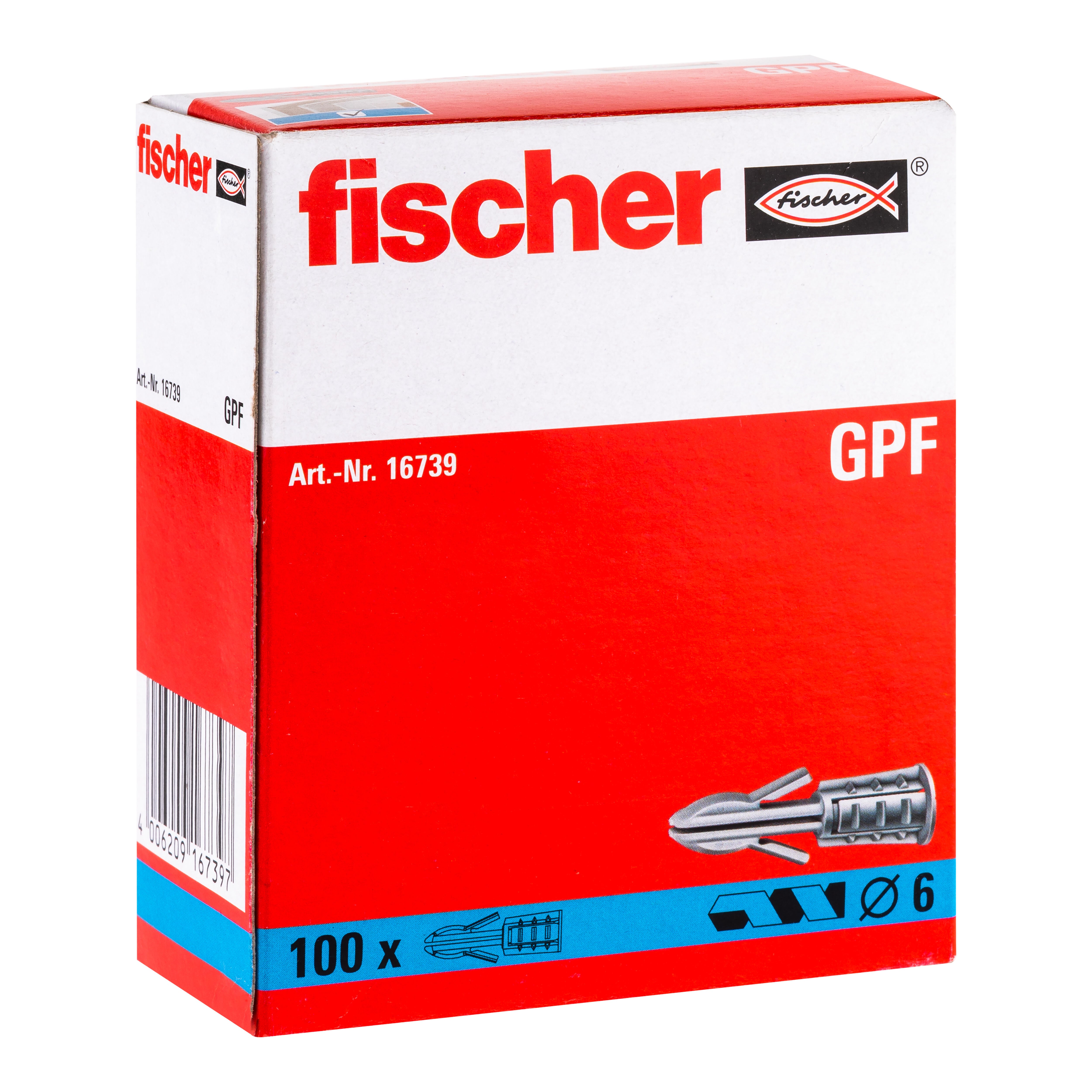 TACO NYLON PARA PLACA CARTÓN YESO DIÁMETRO 6MM LONGITUD 34MM FISCHER 100UDS - 2