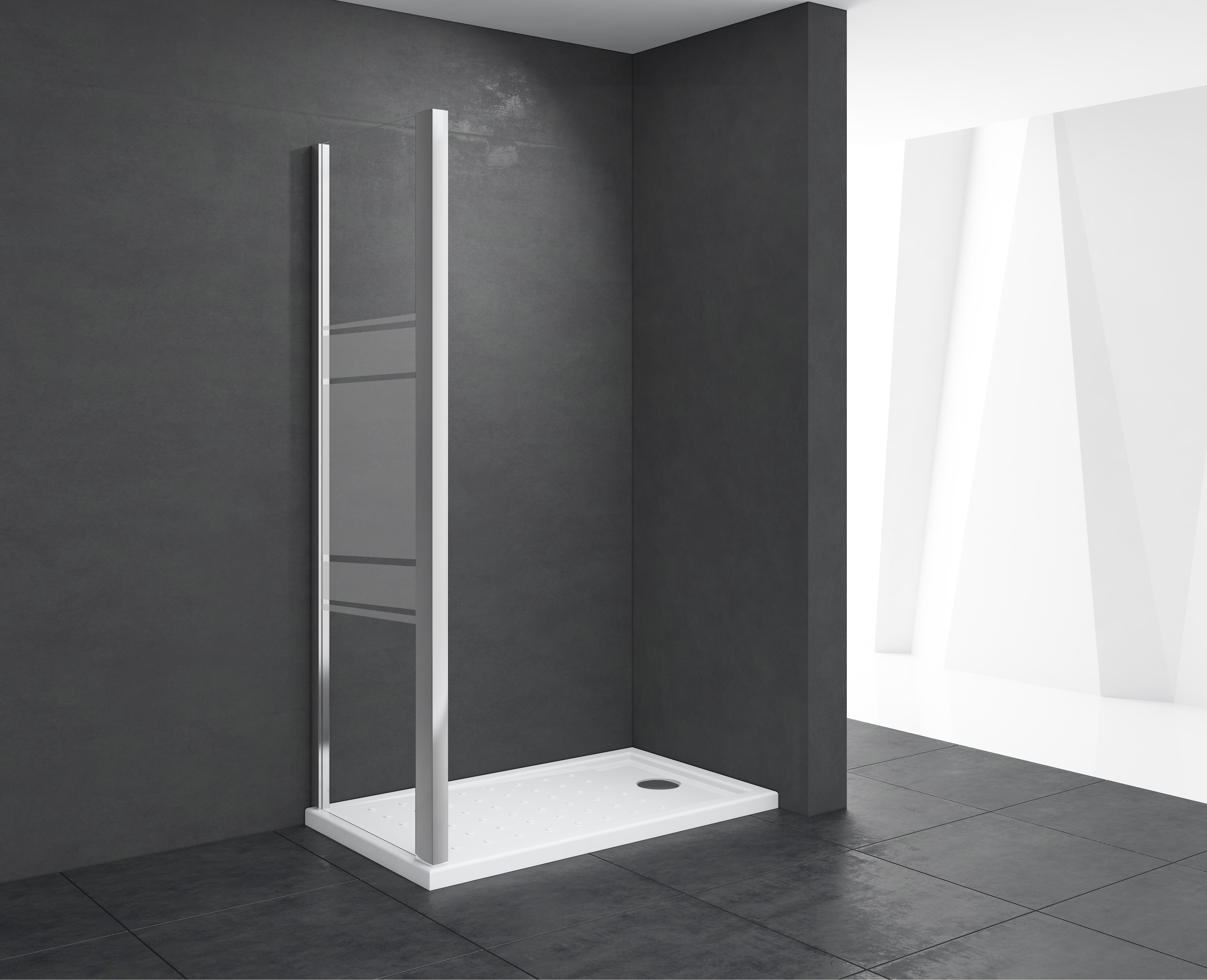 MAMPARA DE DUCHA LATERAL FIJO LEXIE 80CM CROMO - 2