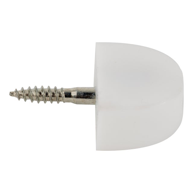 PORTAESTANTE SEMICIRCULAR DE ATORNILLAR 19MM BLANCO. 12UDS