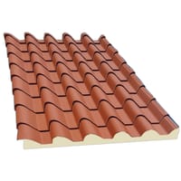 PANEL SÁNDWICH IMITACIÓN TEJA COPPO ROJO/BLANCO 4 CM 5,6X1 M - 3