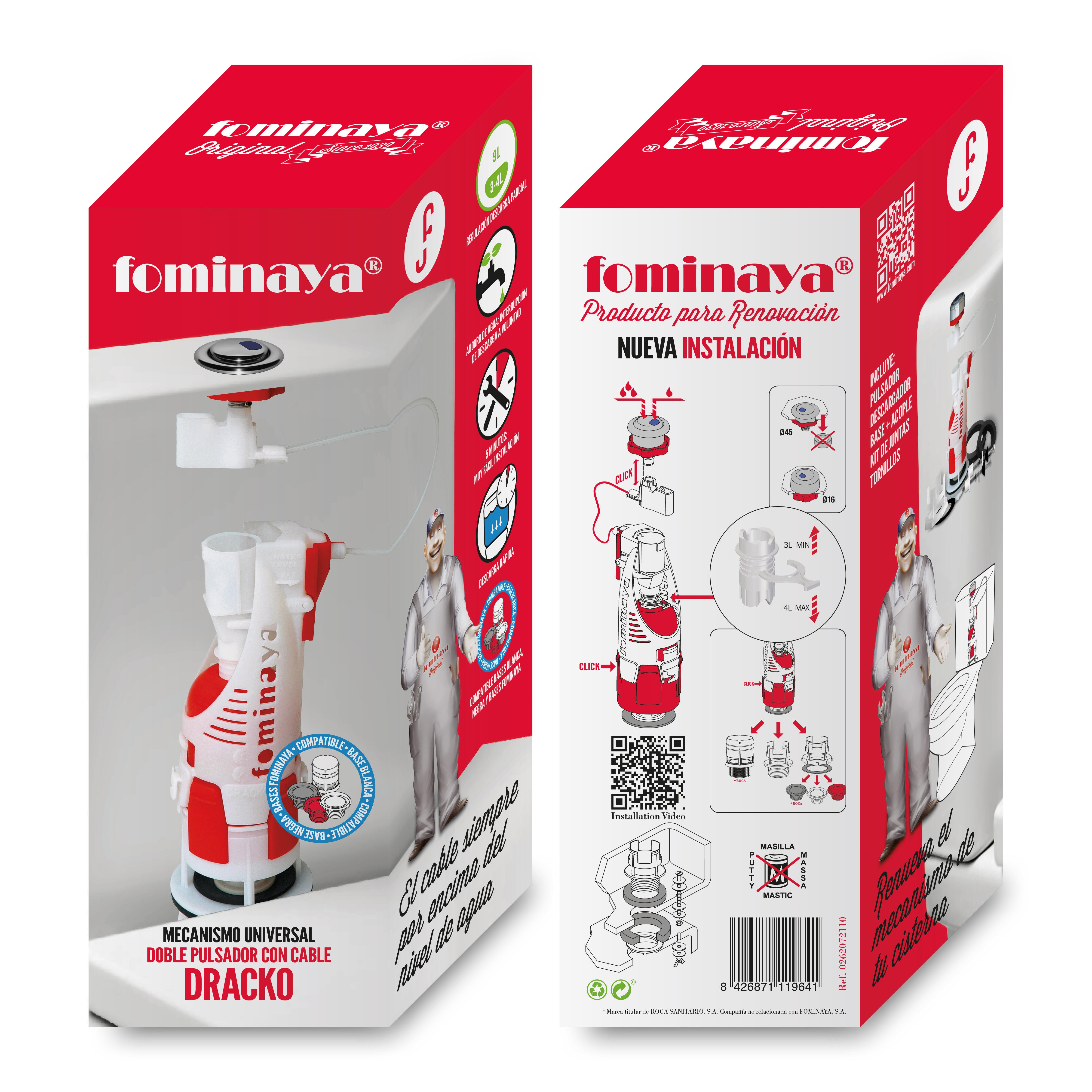 MECANISMO DESCARGA CON DOBLE PULSADOR POR CABLE FOMINAYA - 2