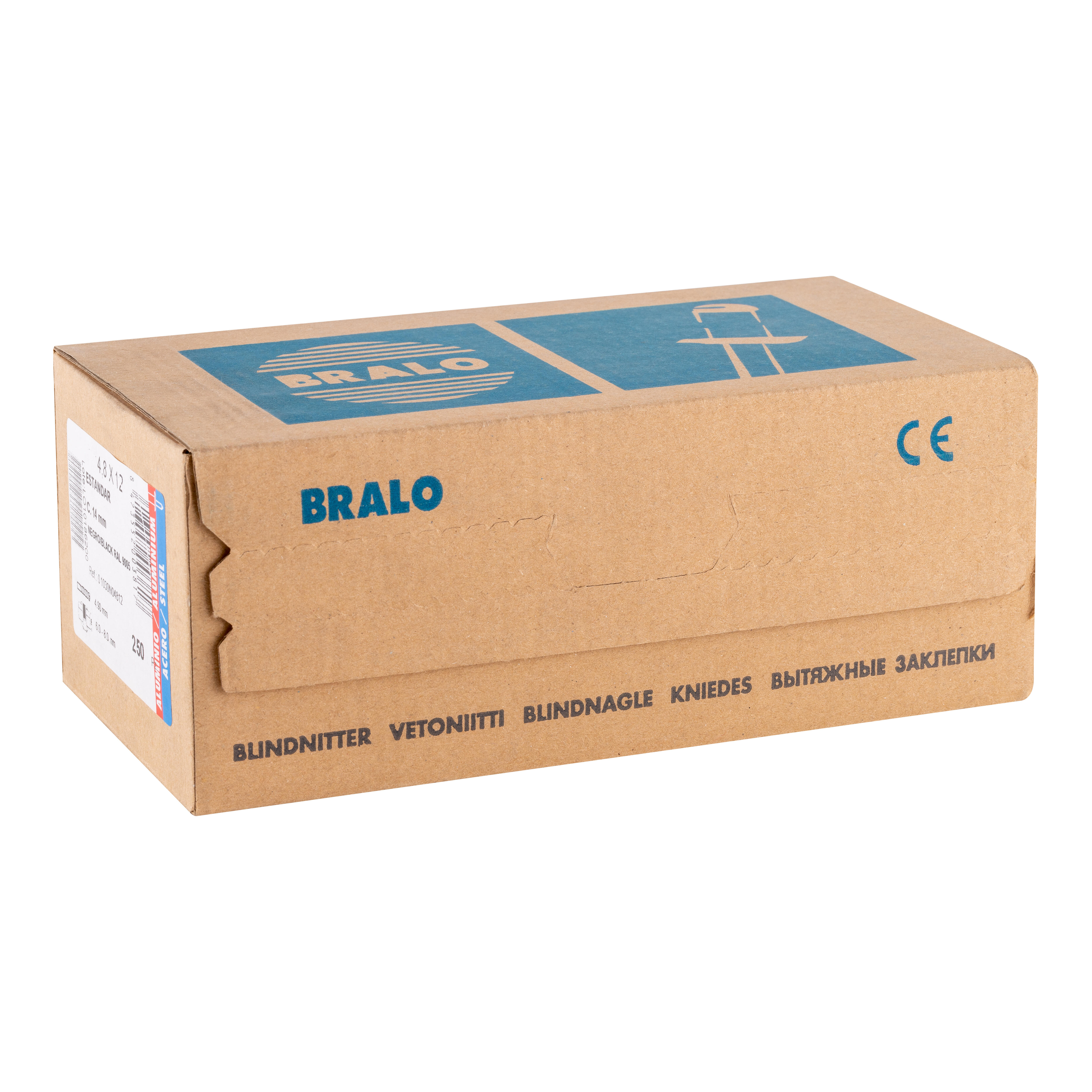 REMACHES CABEZA ANCHA ALUMINIO Y ACERO 4.8 X 16  MM. BRALO. 250 UDS - 2