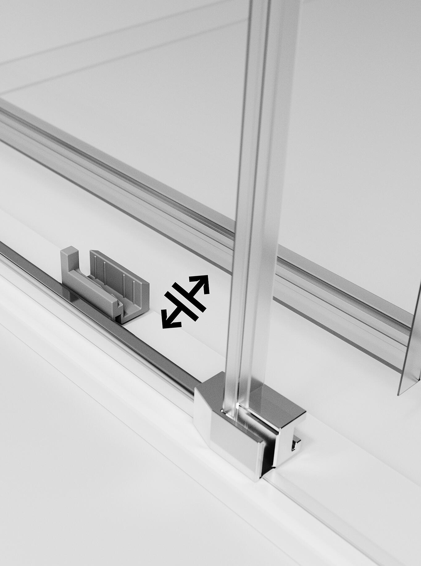 MAMPARA DE DUCHA FRONTAL CORREDERA DUSCHOLUX D0 PRO 120X200CM CROMO - 6