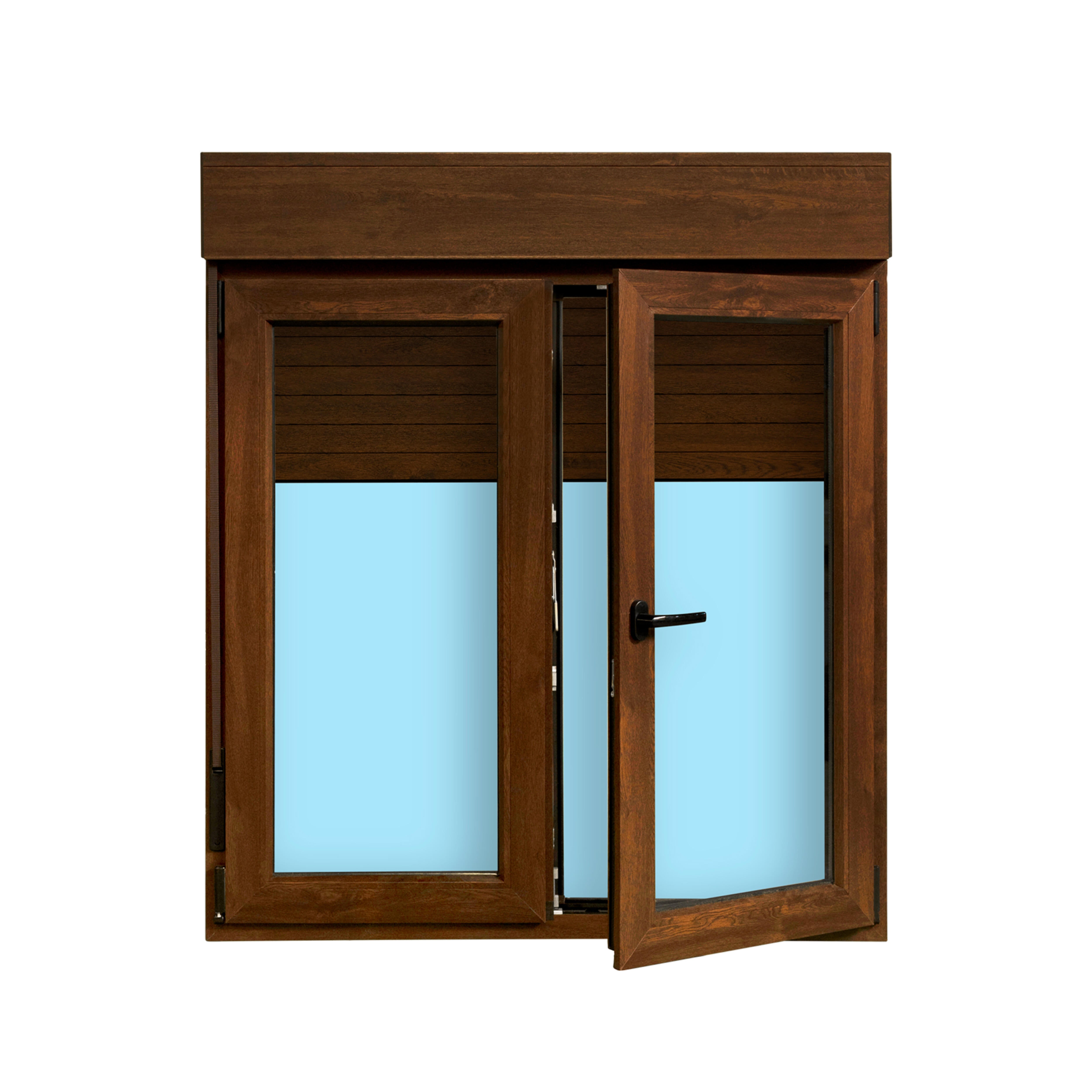 VENTANA PVC OSCILOBATIENTE  CON PERSIANA NOGAL 120X138CM - 2