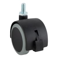 RUEDA DOBLE 50MM POLIURETANO. HASTA 50KG. LLANTA PLÁSTICO - 2