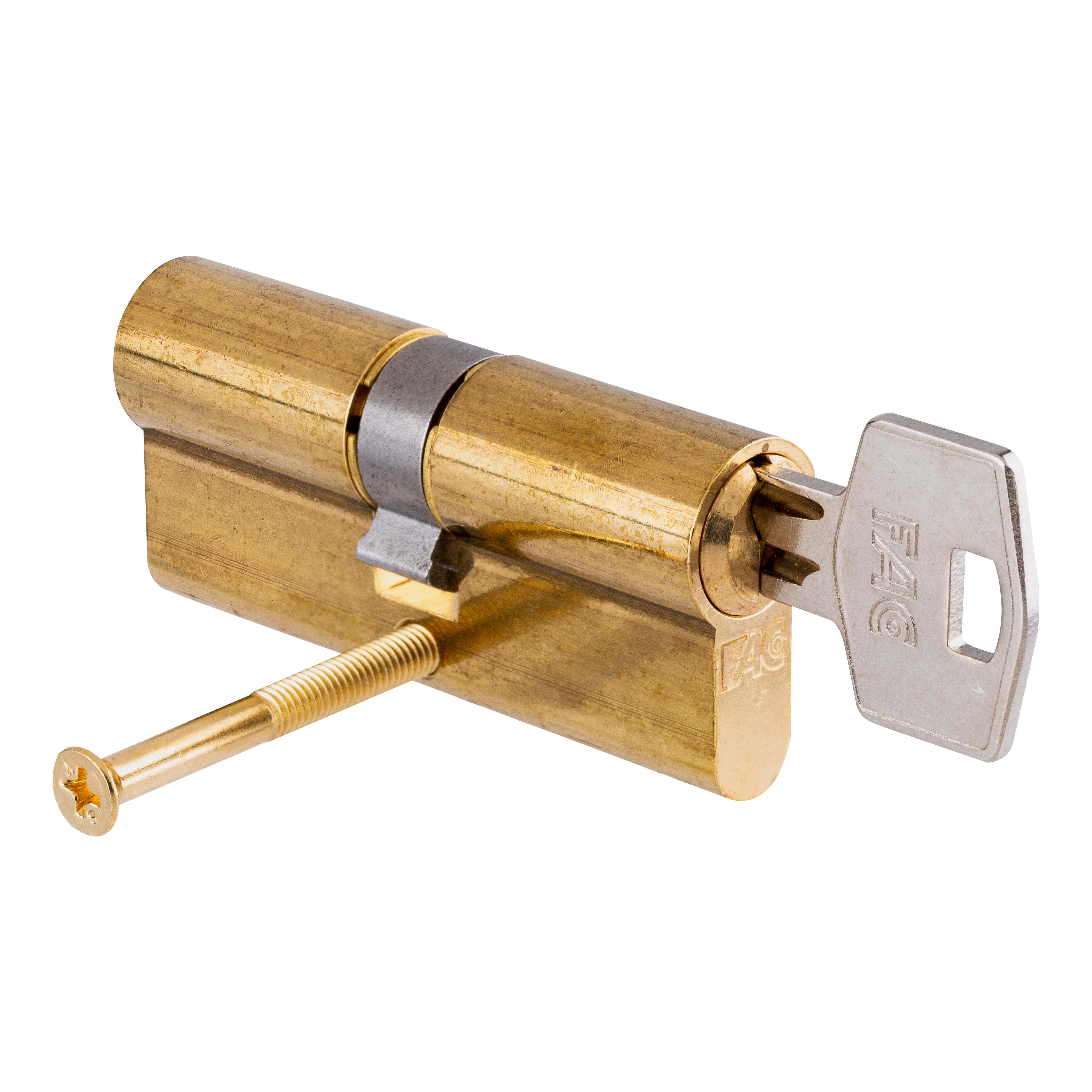 CILINDRO BOMBIN 35X35MM SERRETA LEVA 13.5MM LATON FAC - 2