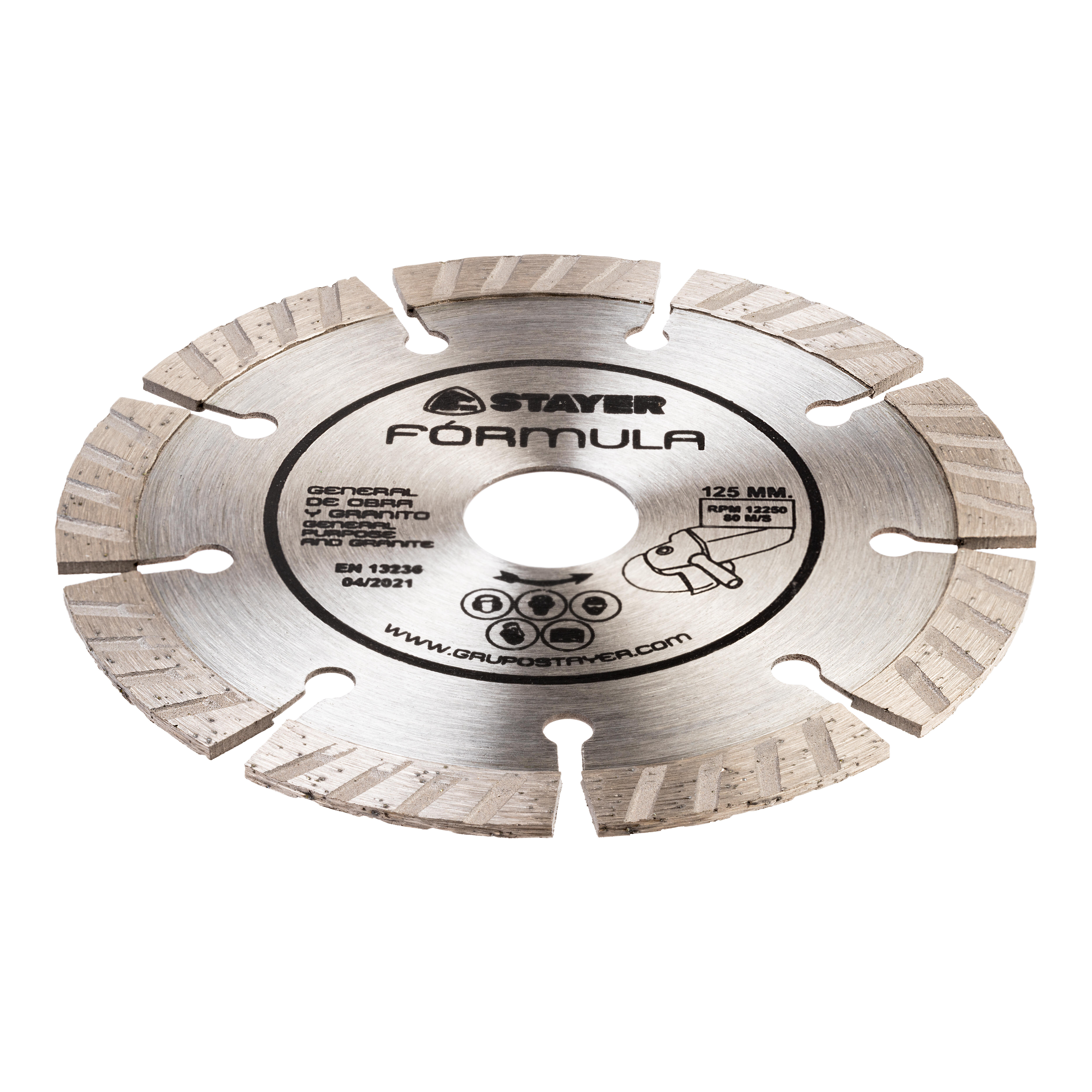 DISCO DE DIAMANTE AMOLADORA CORTE GENERAL DE OBRA SEGMENTADO 125MM STAYER - 2
