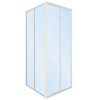 MAMPARA DE DUCHA CUADRADA CORREDERA ECO 80X80CM BLANCO - 1