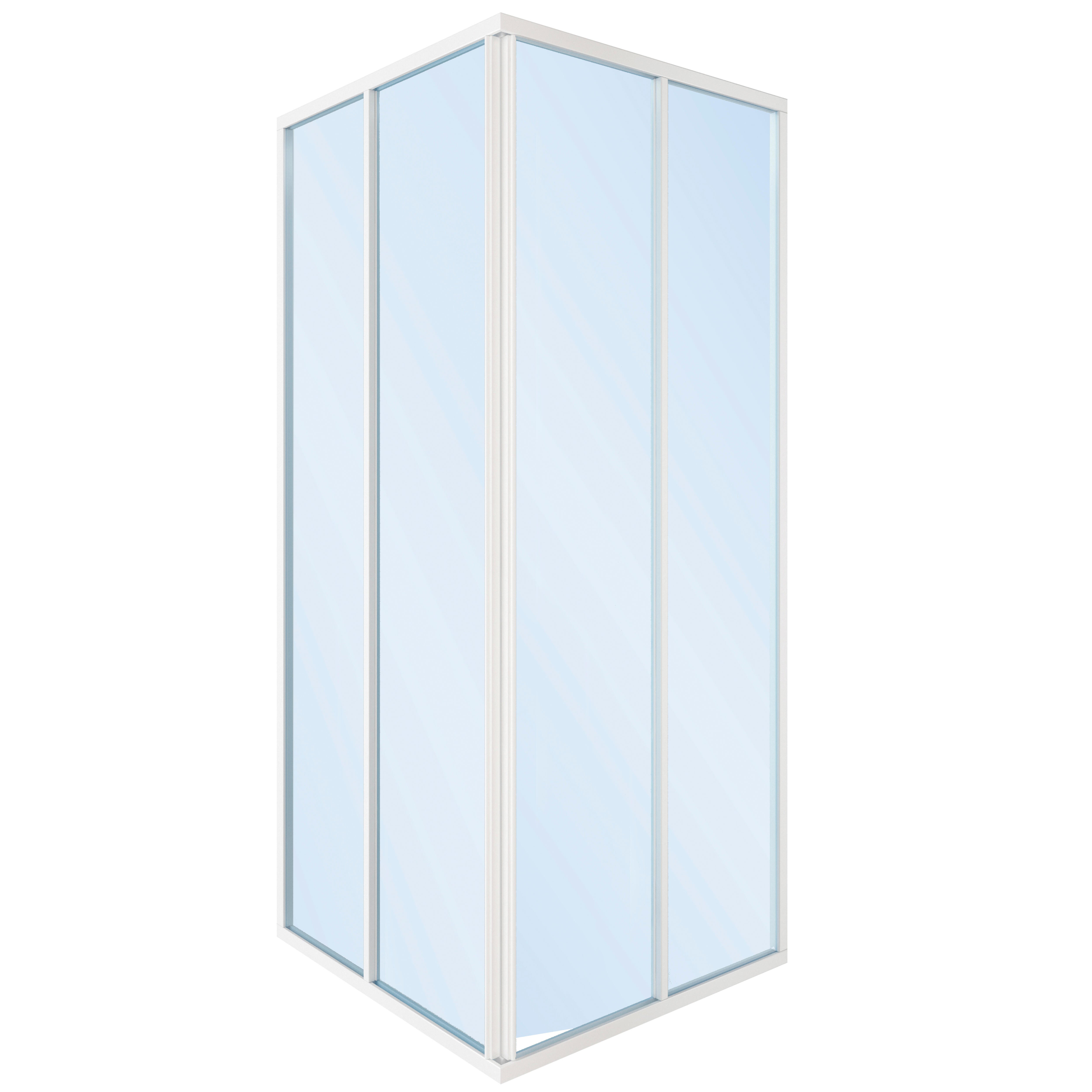 MAMPARA DE DUCHA CUADRADA CORREDERA ECO 80X80CM BLANCO - 2
