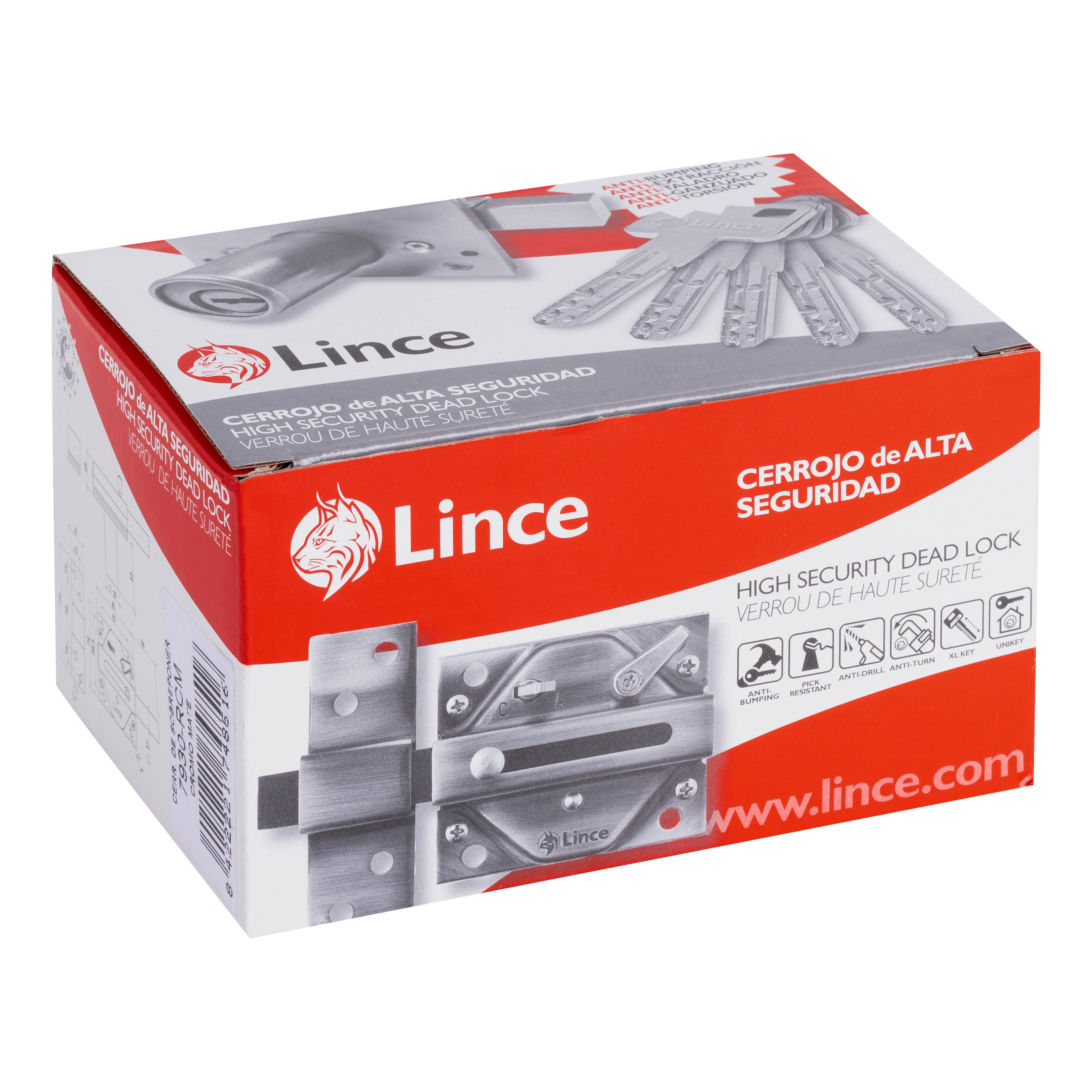 CERROJO PUERTA DE SEGURIDAD ANTIBUMPING DORADO 5 LLAVES FAC - 3