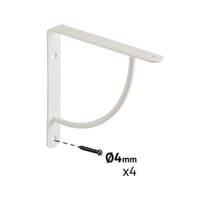 ESCUADRA METALICA PARA BALDA REFORZADA BLANCA 180 X 180  MM - 2