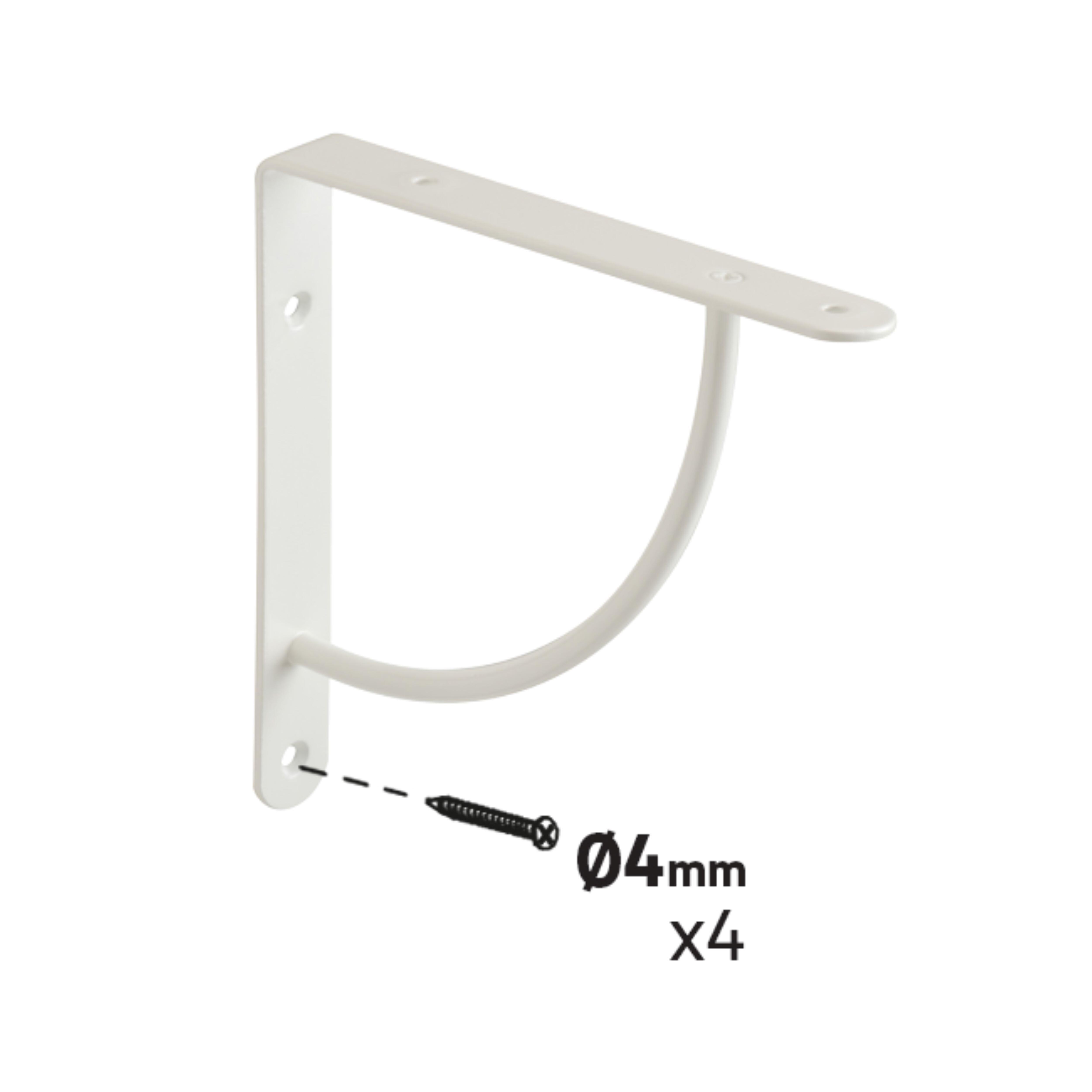 ESCUADRA METALICA PARA BALDA REFORZADA BLANCA 180 X 180  MM - 2