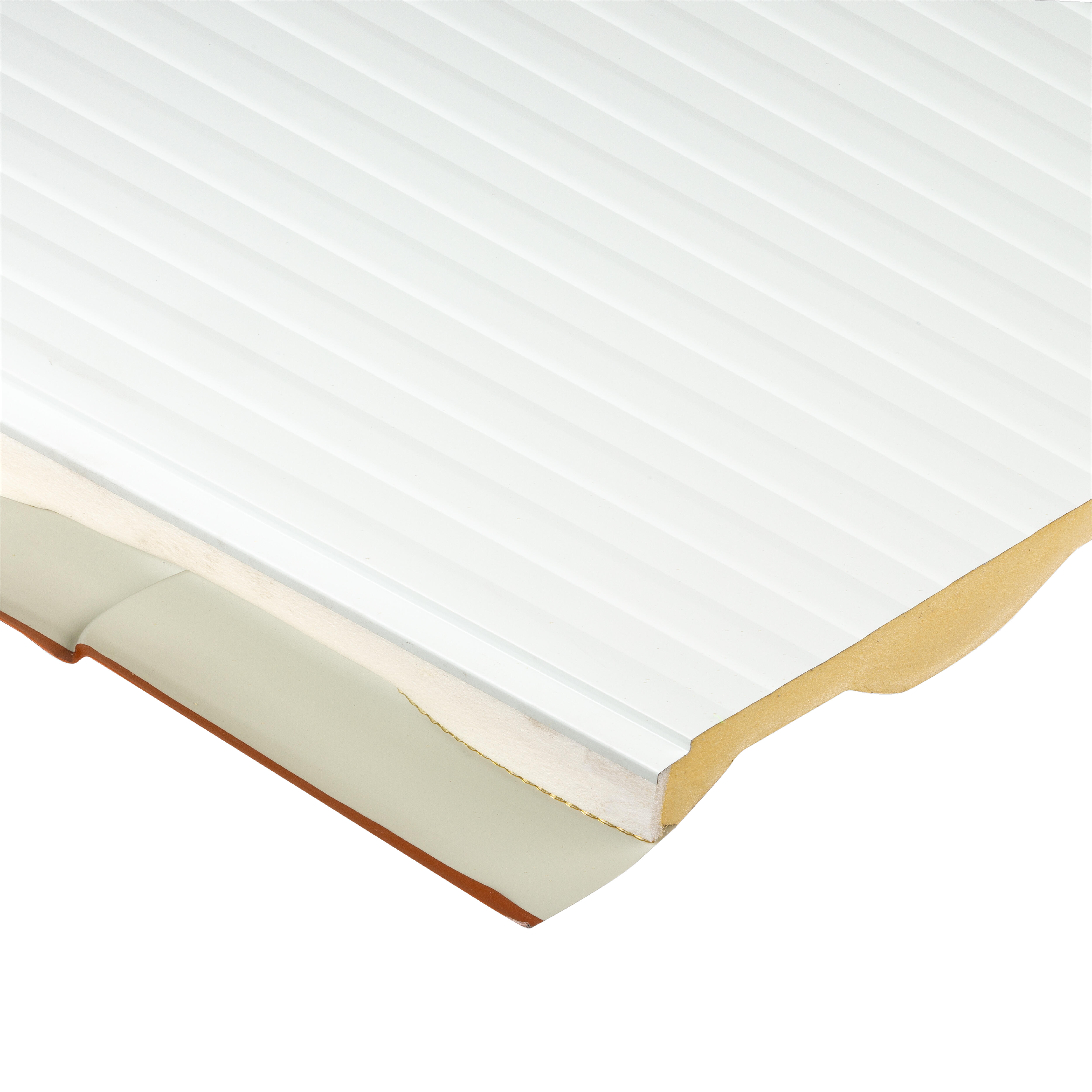 PANEL SÁNDWICH IMITACIÓN TEJA COPPO ROJO/BLANCO 4 CM 4,9X1 M - 2