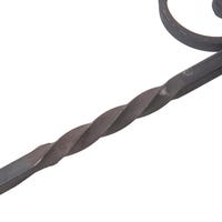 BARRA DE HIERRO FORJADO MARTILLADO DECORATIVO DOS RIZOS Y DIBUJO CENTRAL  900X174X12MM - 4