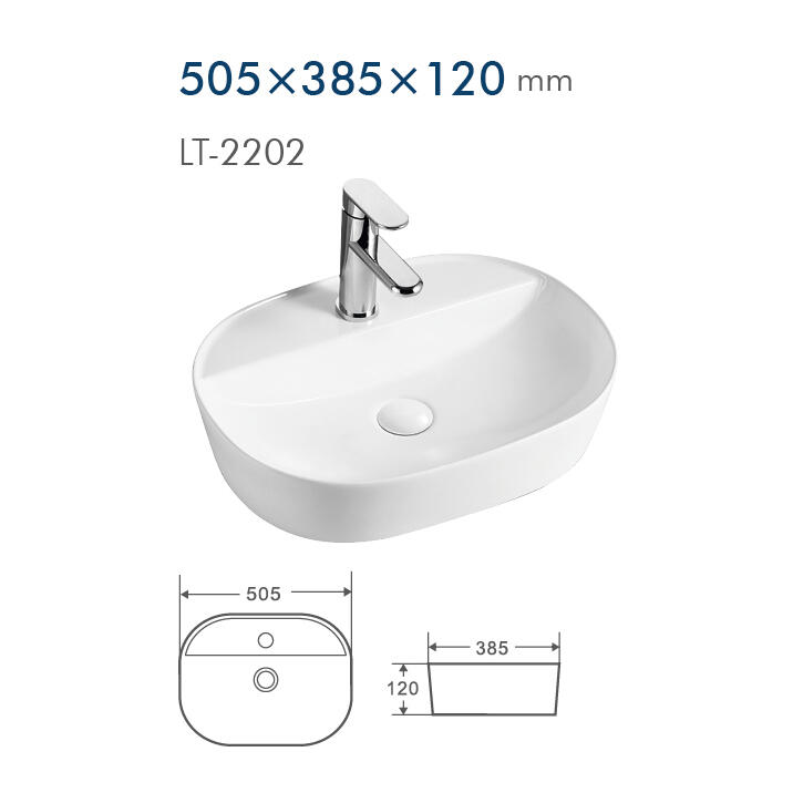 LAVABO SOBREPONER OVALADO 50CM BLANCO - 3