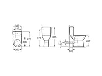 INODORO TAZA ROCA ACCESS SALIDA HORIZONTAL - 5