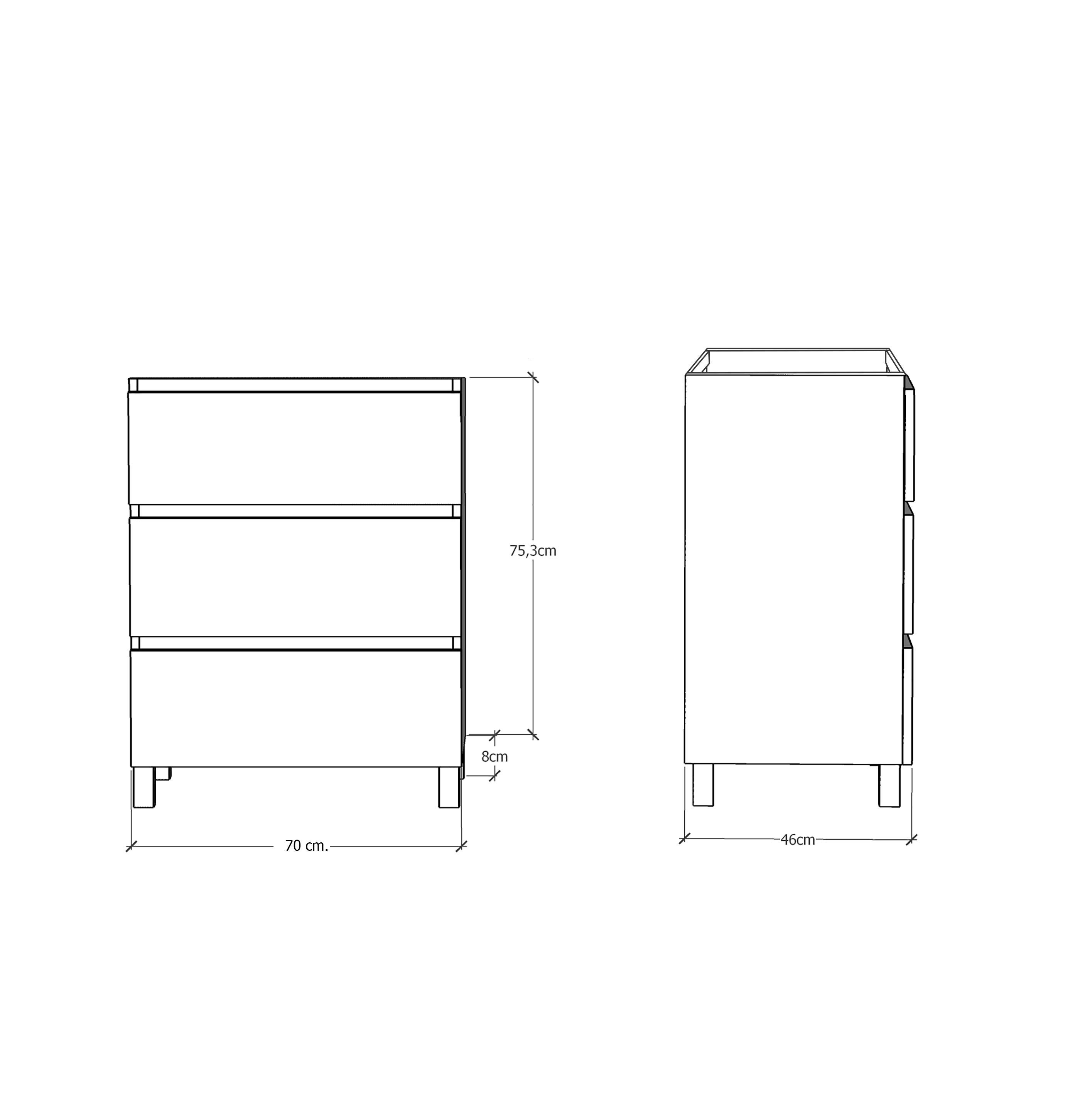 MUEBLE DE BAÑO MAR ROBLE OSCURO 70X46CM - 6
