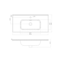 LAVABO DE ENCIMERA 81X39CM BLANCO - 5