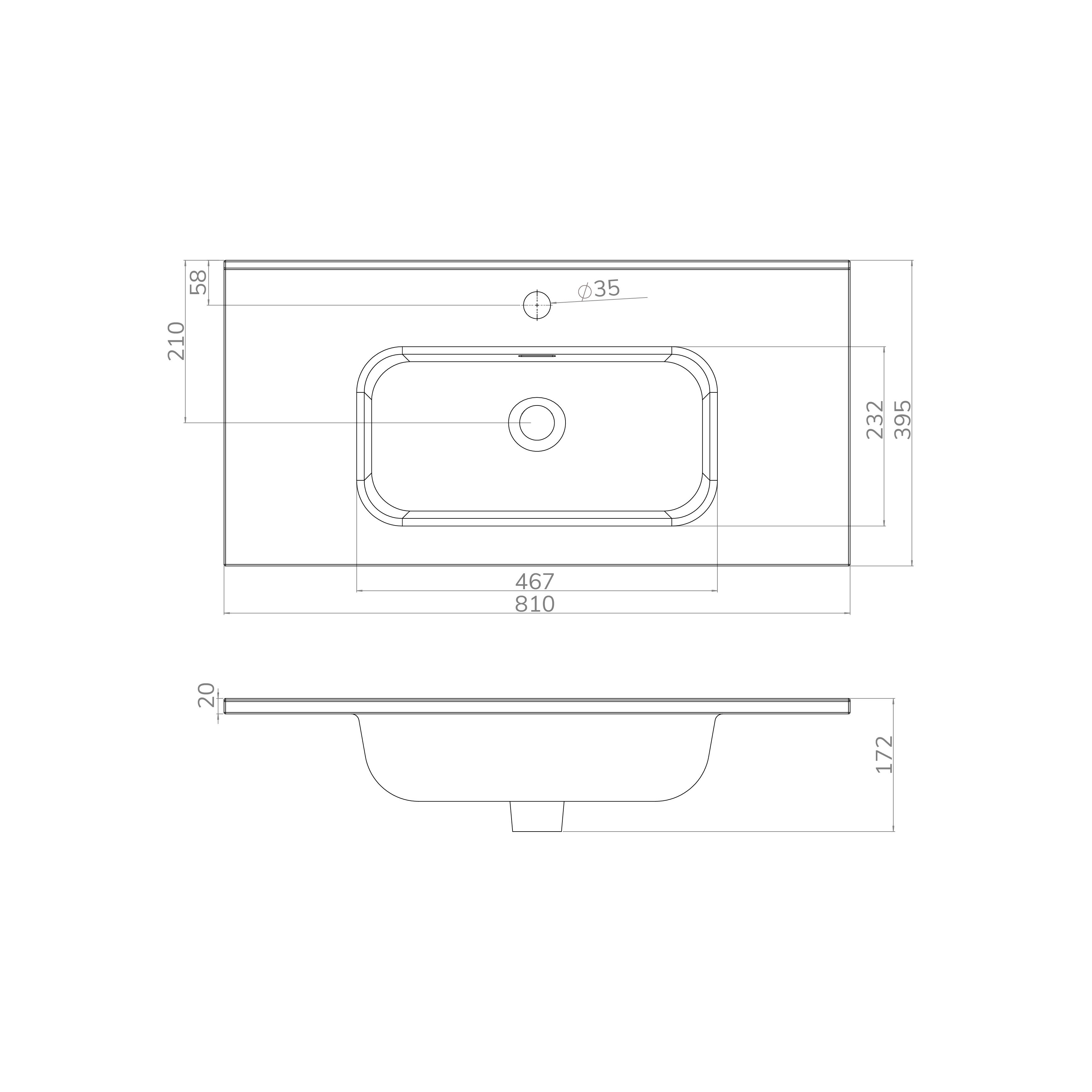LAVABO DE ENCIMERA 81X39CM BLANCO - 5