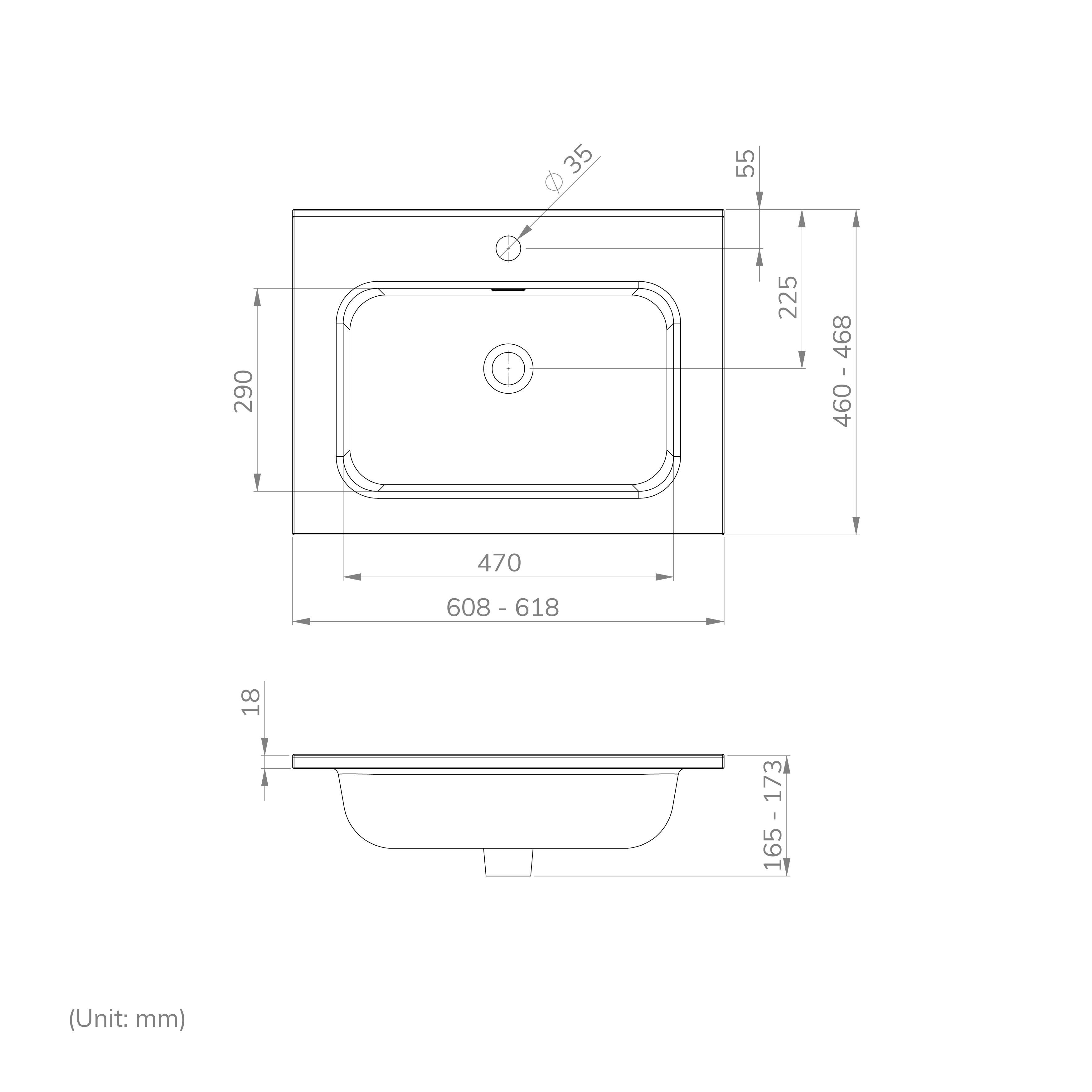 LAVABO DE ENCIMERA 61CM - 5