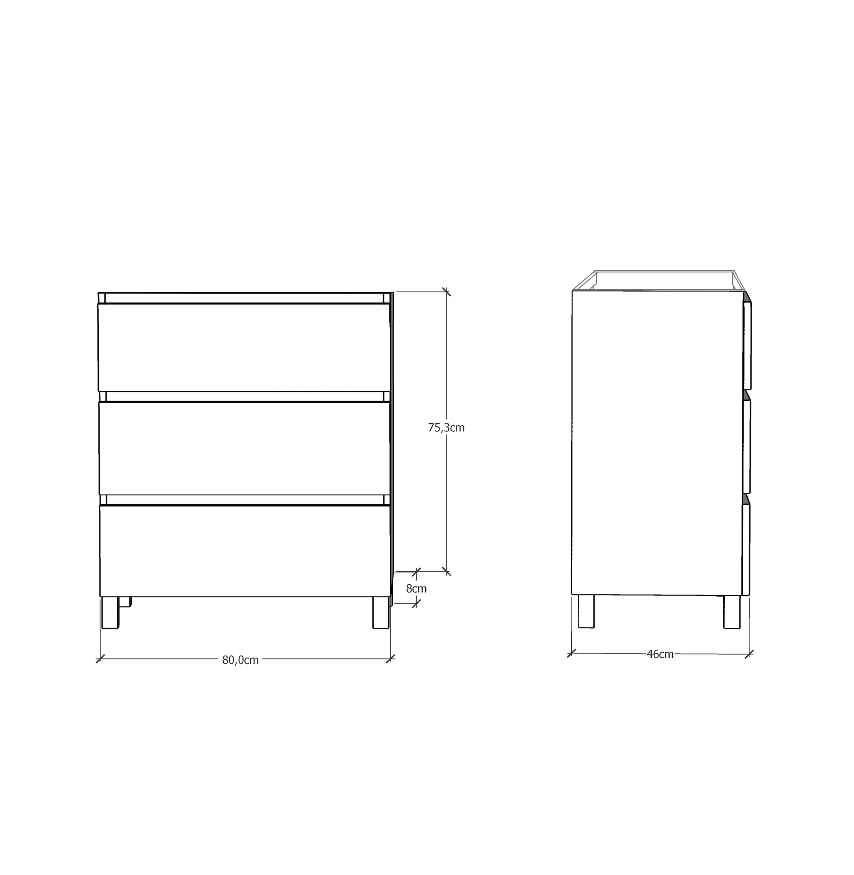 MUEBLE DE BAÑO MAR ROBLE OSCURO 80X46CM - 6