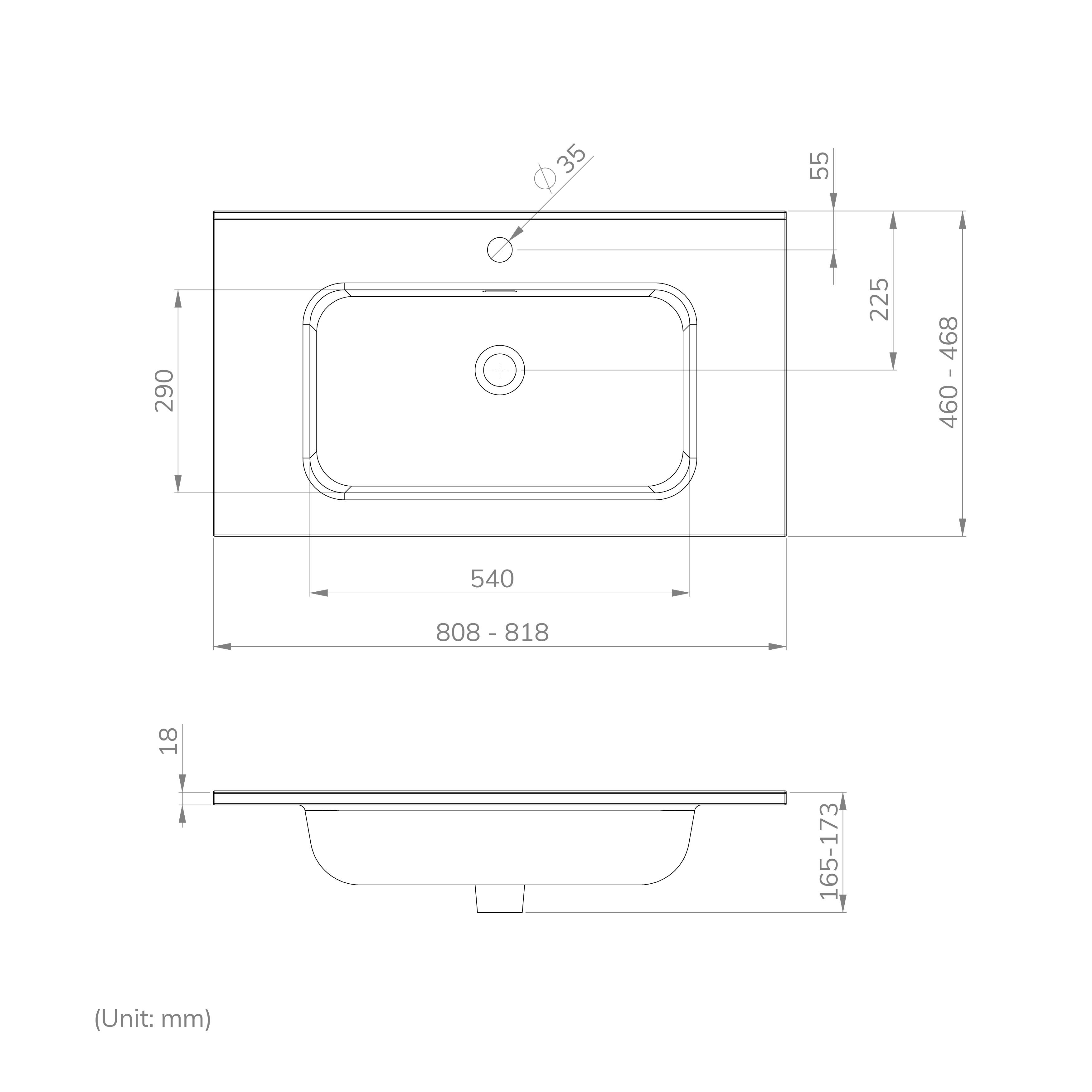 LAVABO DE ENCIMERA 81CM - 5