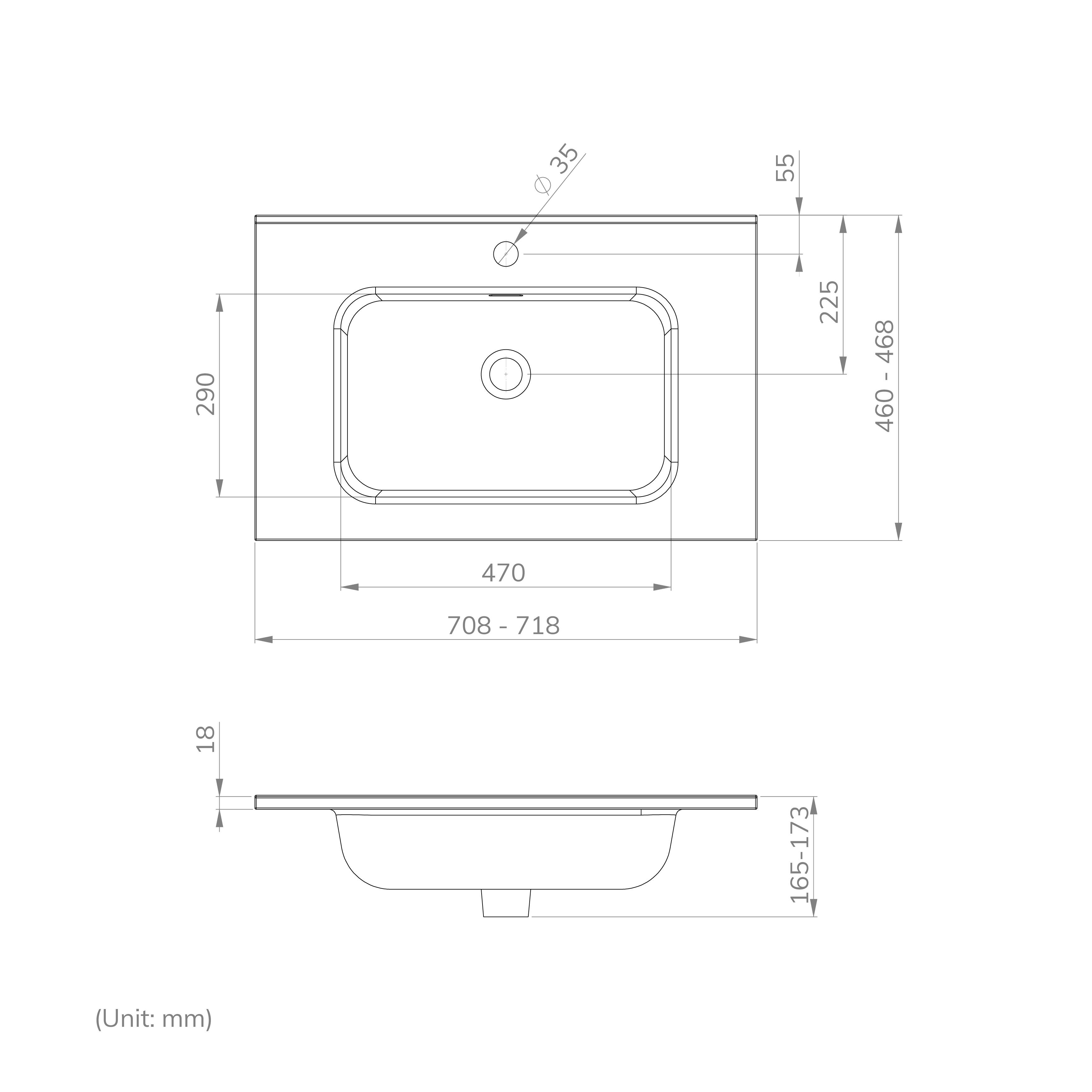 LAVABO DE ENCIMERA 71CM - 5