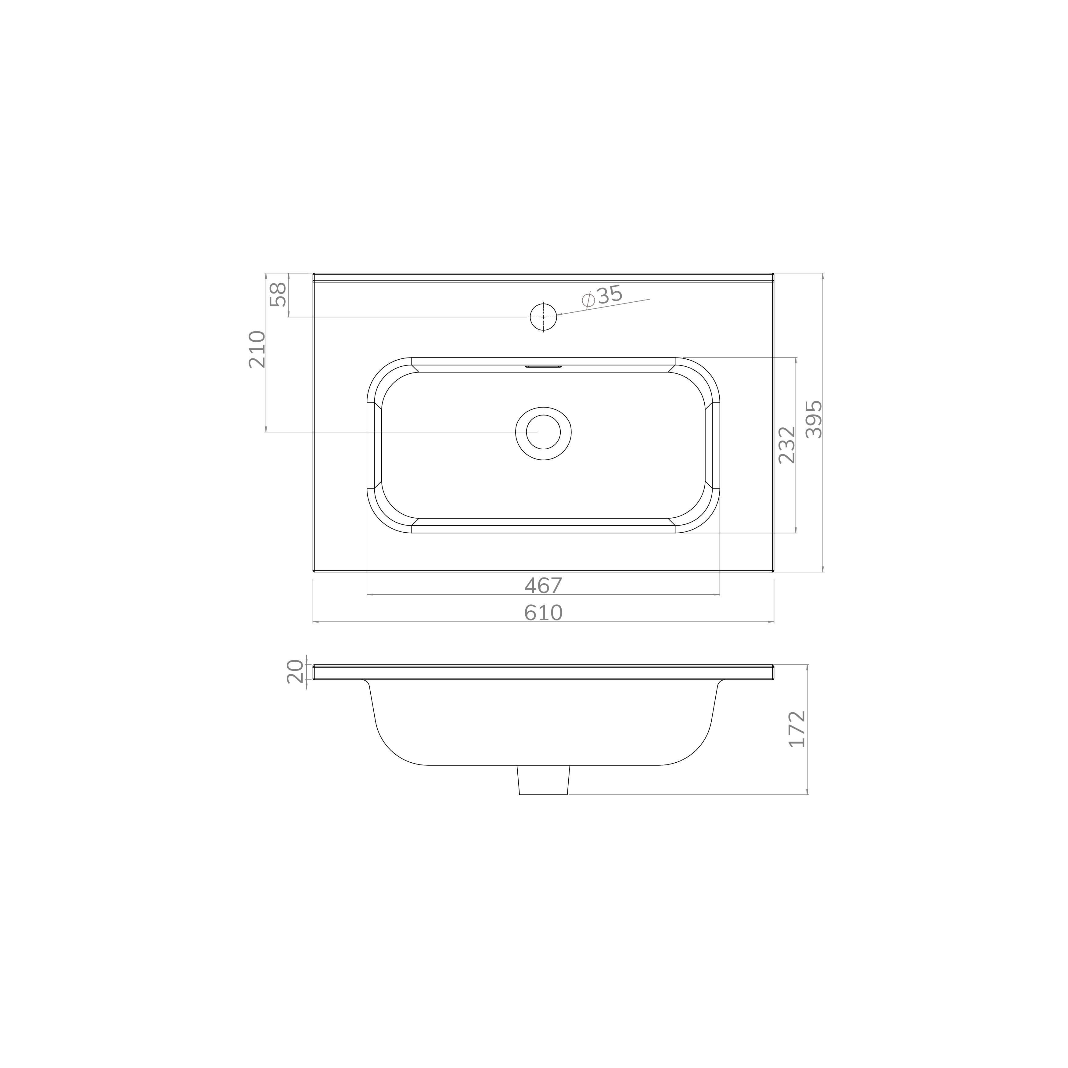 LAVABO DE ENCIMERA 61X39CM BLANCO - 5