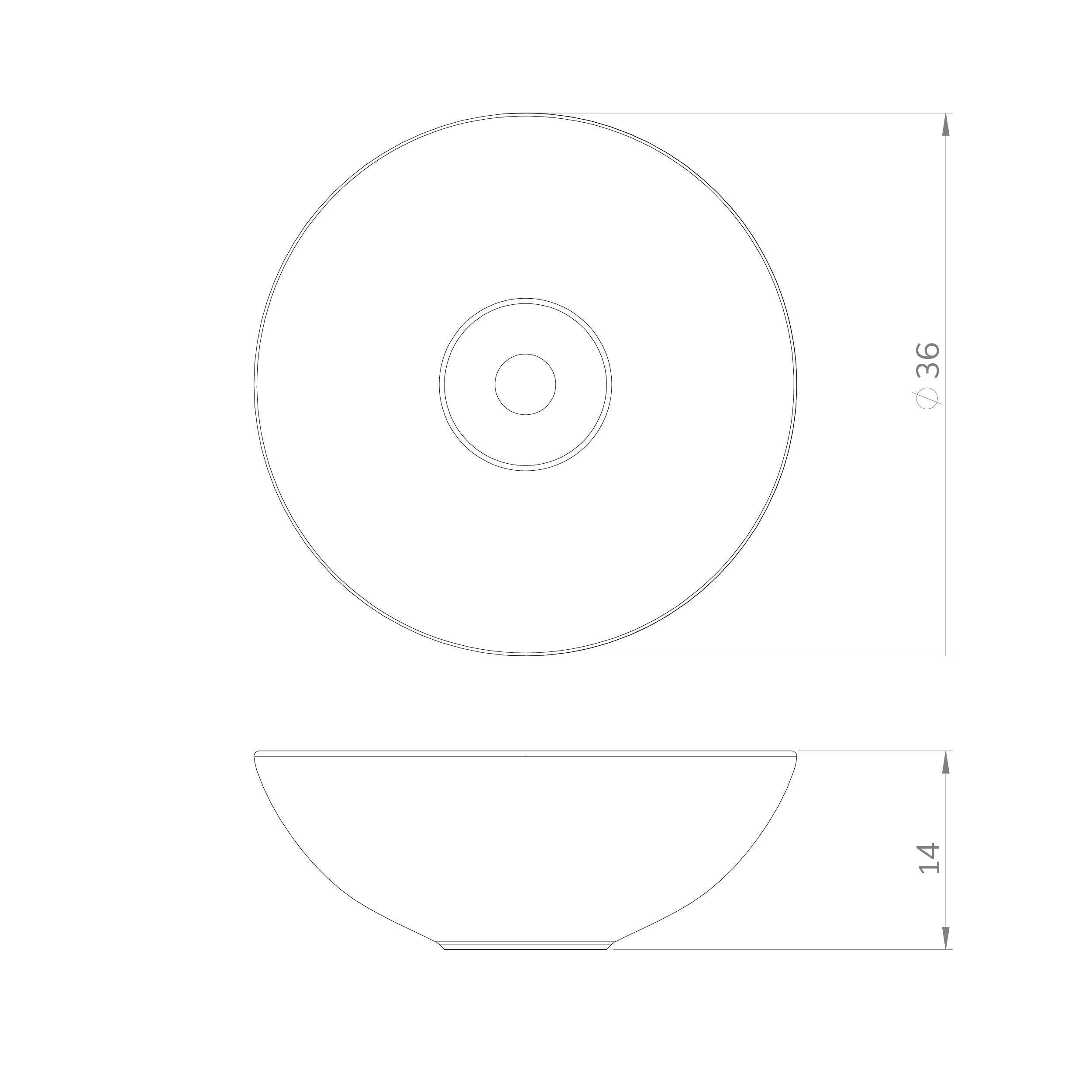 LAVABO SOBREPONER BOL 36CM BLANCO - 6
