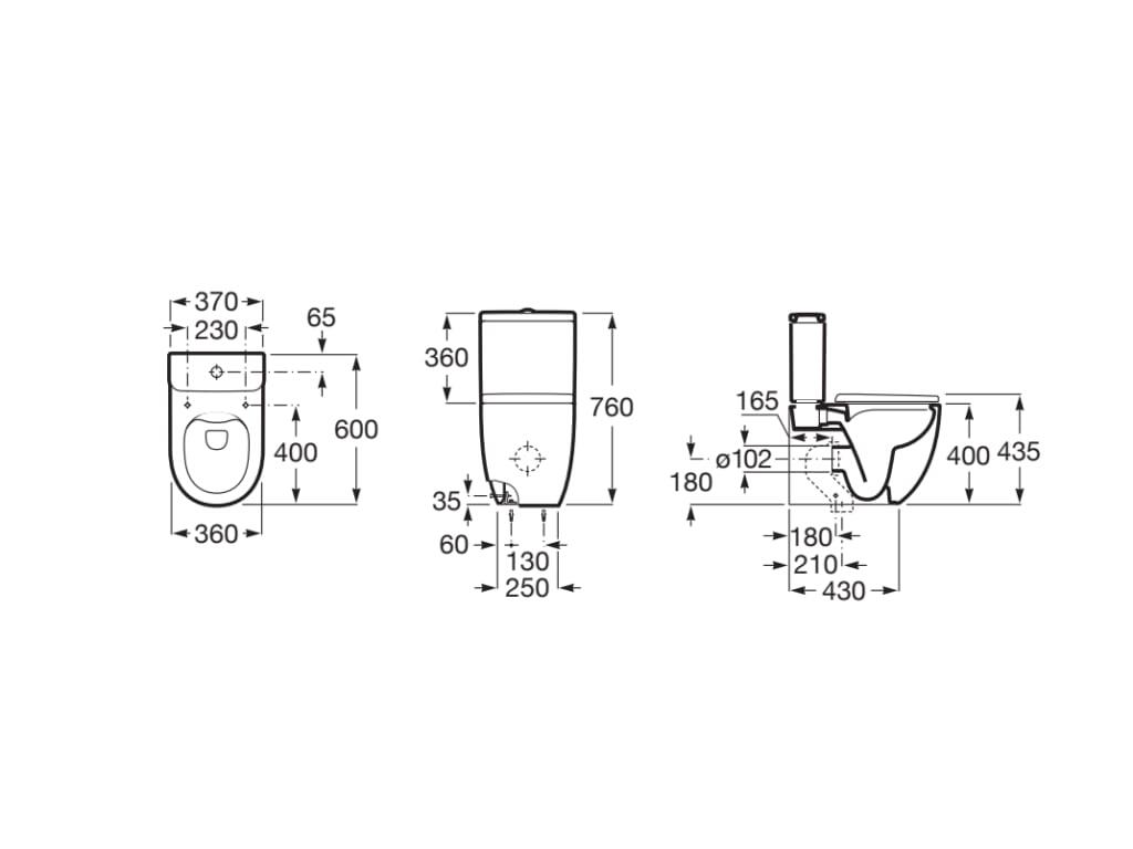 TAZA INODORO ROCA MERIDIAN SALIDA DUAL - 6