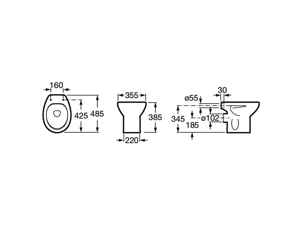 INODORO TAZA ROCA VICTORIA SALIDA HORIZONTAL - 6
