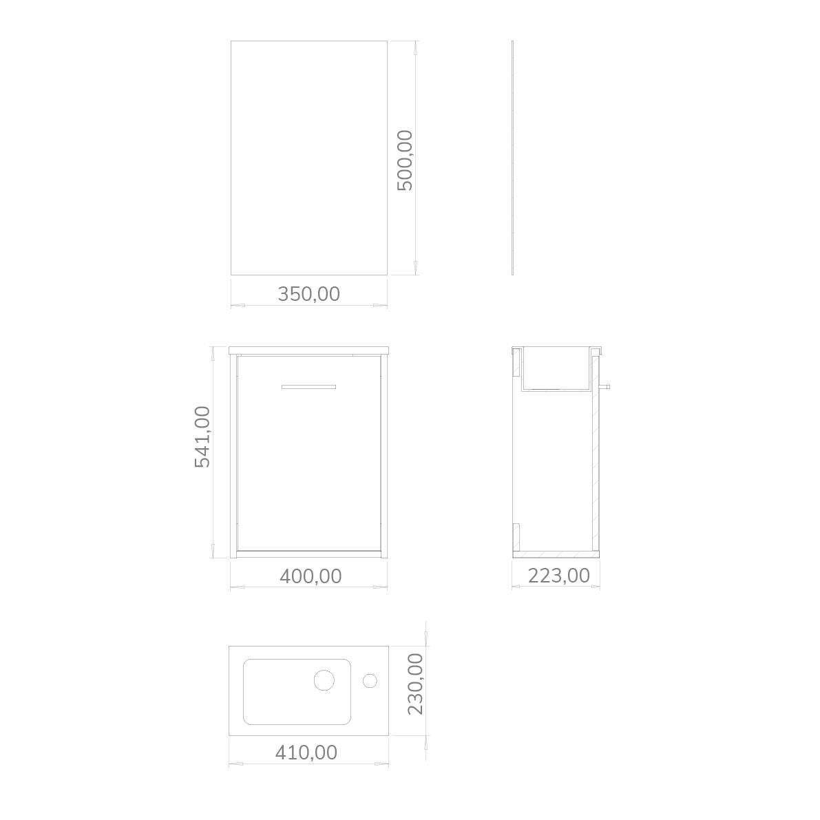 CONJUNTO MUEBLE DE BAÑO MAYA ROBLE 40X22CM 1 PUERTA - 7