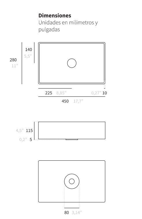 LAVABO SOBREPONER QUADRATTO - 3