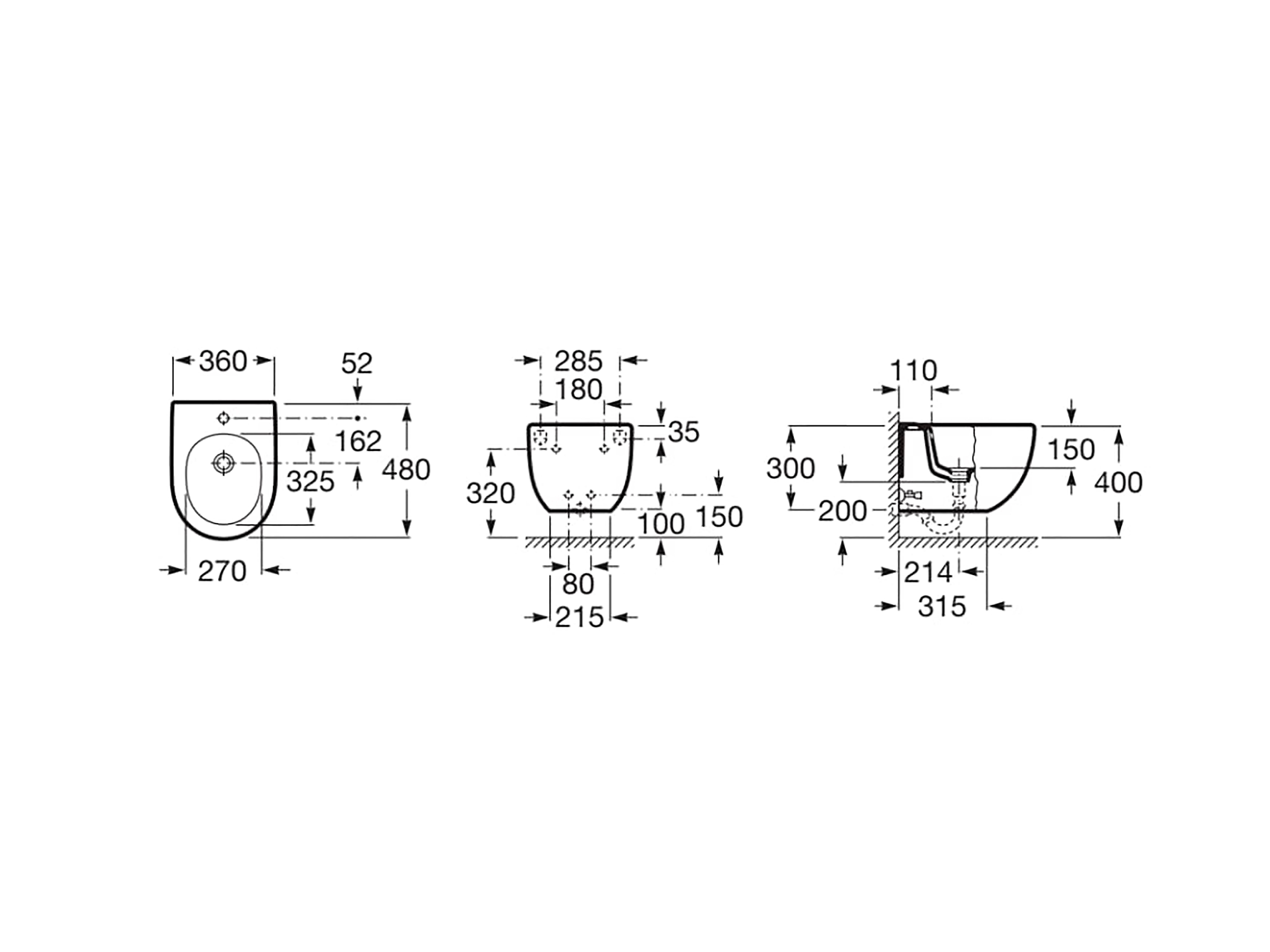 BIDET SUSPENDIDO ROCA MERIDIAN - 5