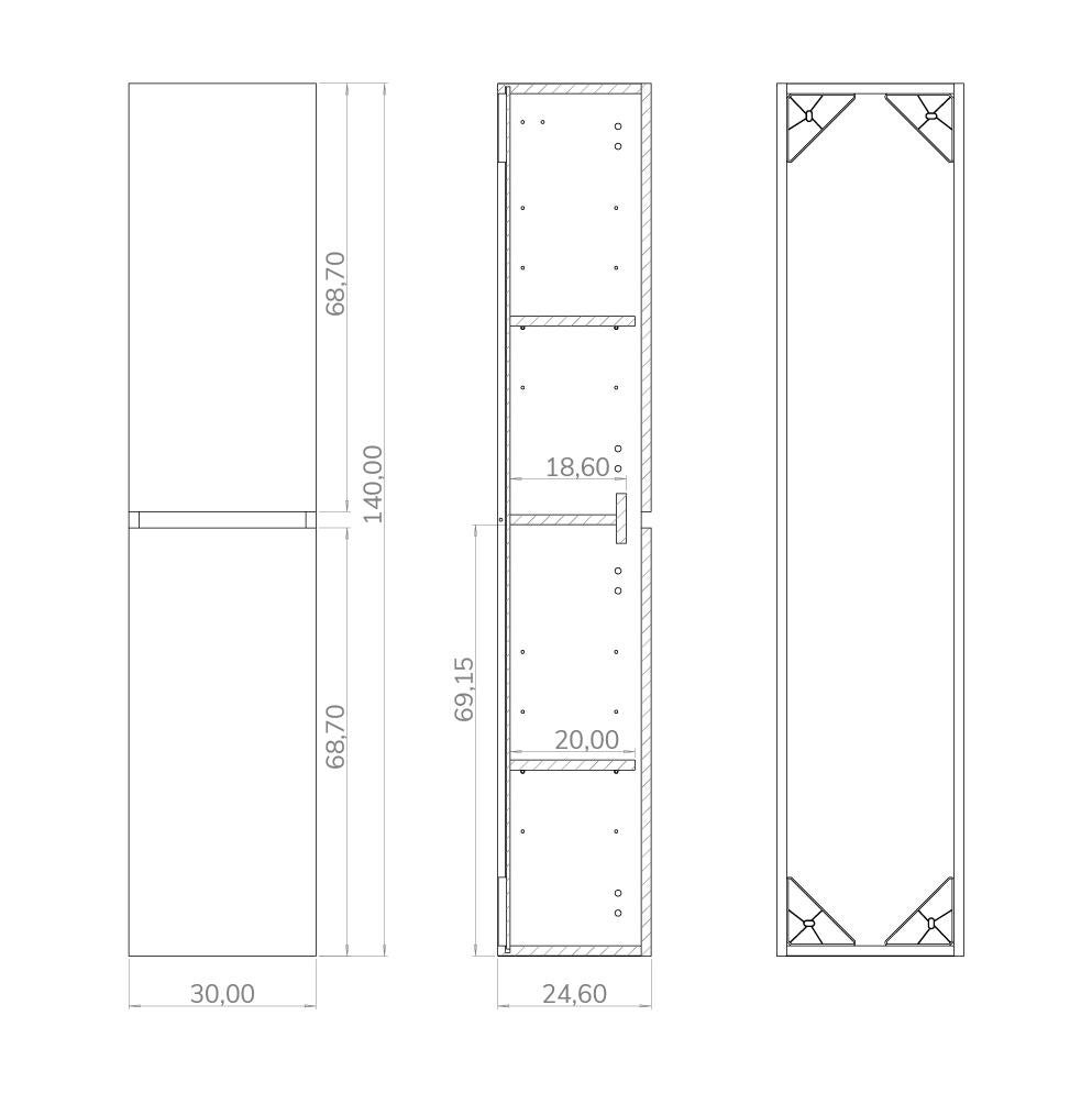 COLUMNA DE BAÑO MAYA ROBLE 30X140X25CM - 7