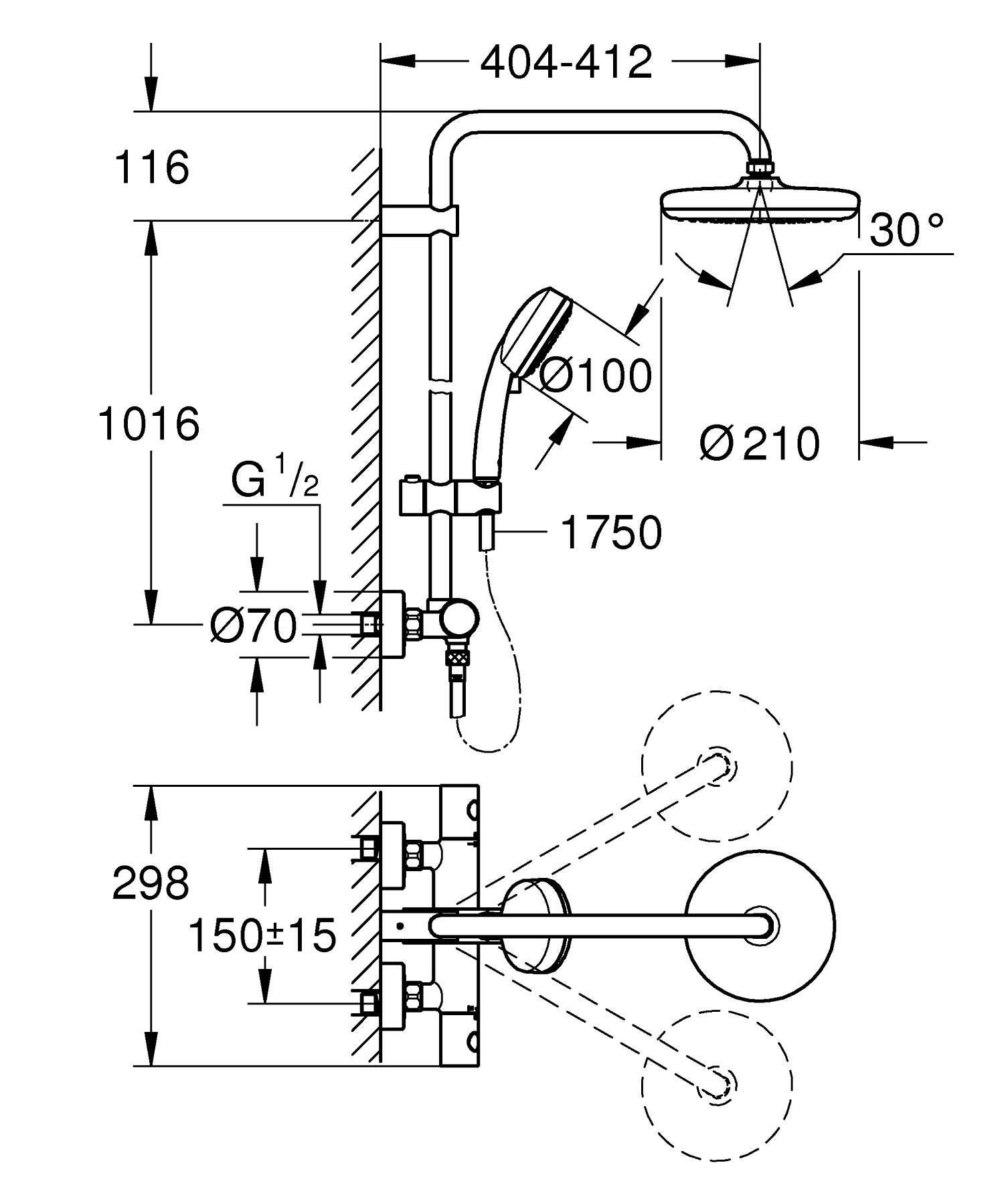 COLUMNA DE DUCHA TERMOSTÁTICA COSMOPOLITAN  - 2