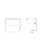 MUEBLE DE BAÑO MAYA ROBLE 60X39CM 2 CAJONES - 6