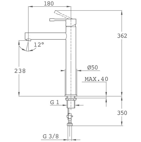 GRIFO DE LAVABO MONOMANDO CAÑO ALTO ALAIOR - 2