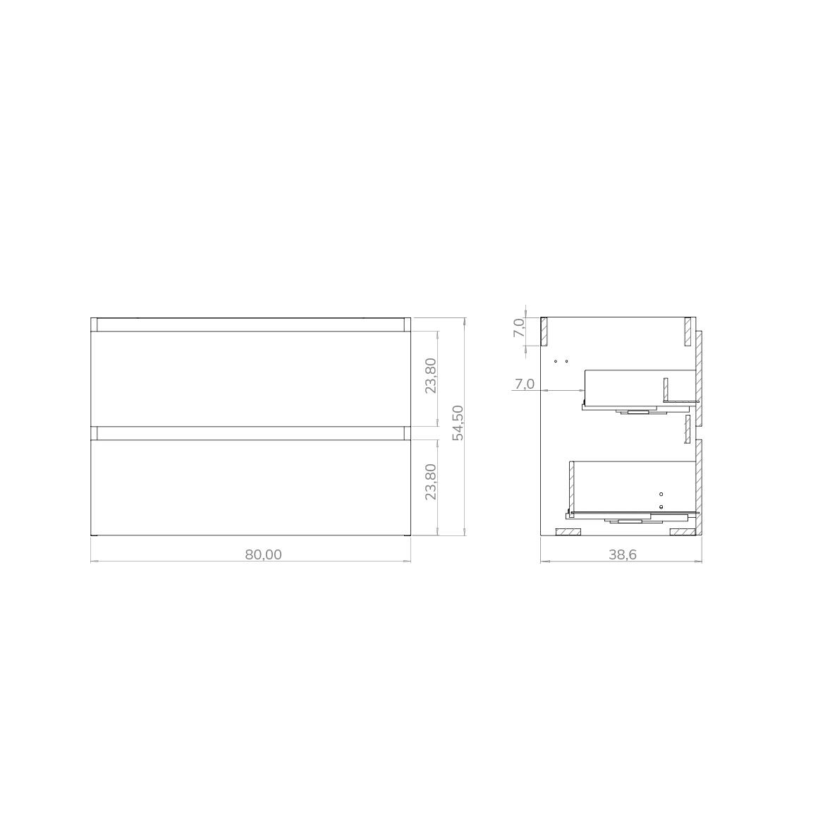 MUEBLE DE BAÑO MAYA BLANCO 80X39CM 2 CAJONES - 6