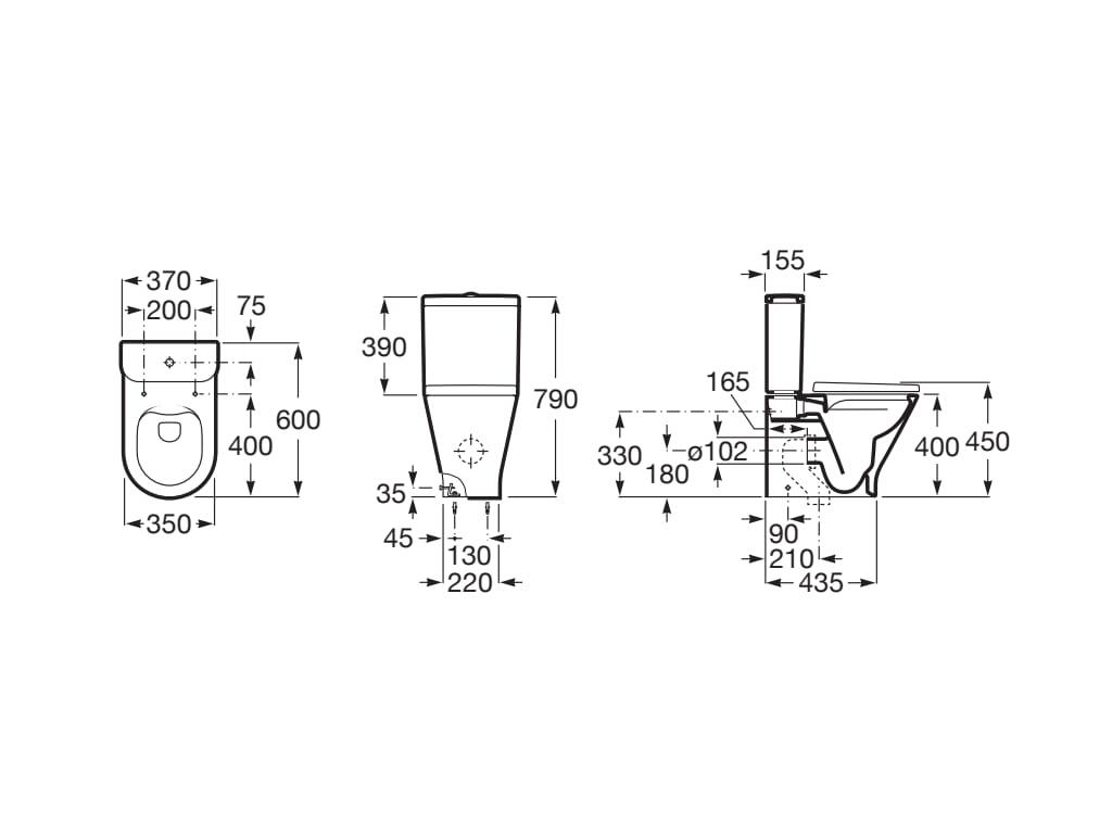 TAZA INODORO ROCA ROUND COMPACTO SALIDA DUAL - 9