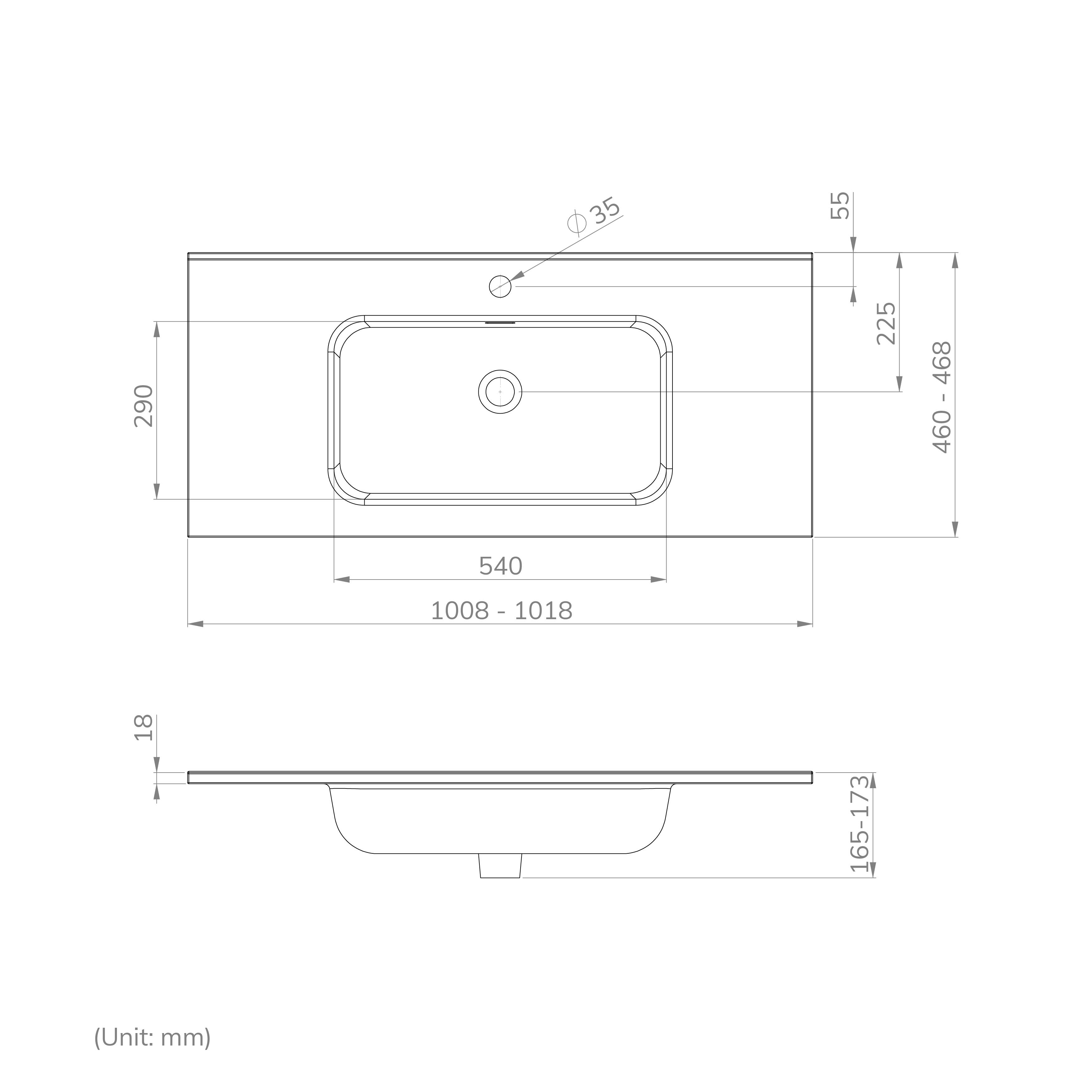 LAVABO DE ENCIMERA 101CM - 5
