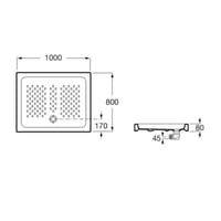 PLATO DE DUCHA CERAMICO RECTANGULAR ROCA BLANCO 80X100CM - 4