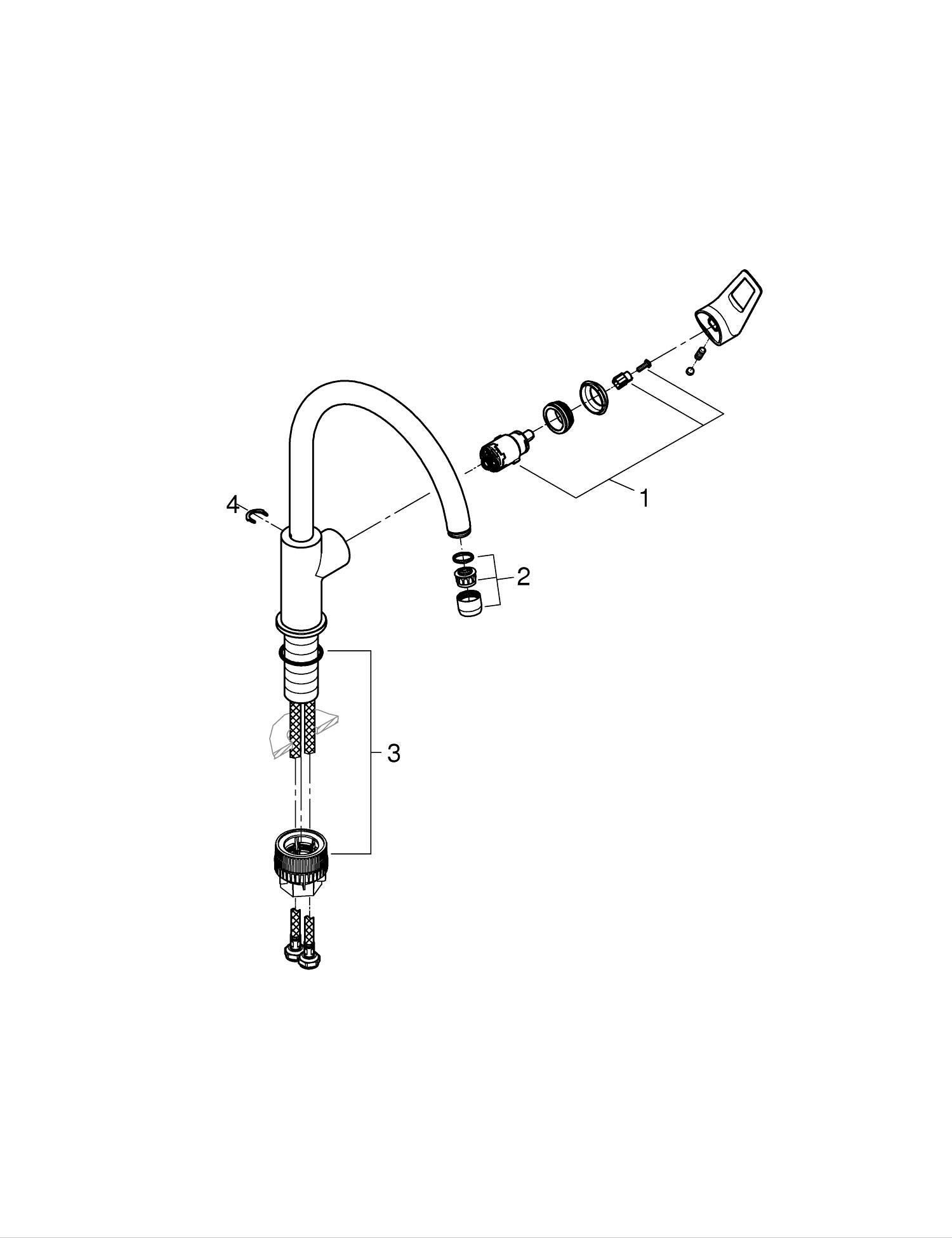 GRIFO COCINA MONOMANDO CAÑO ALTO GROHE BAULOOP - 3