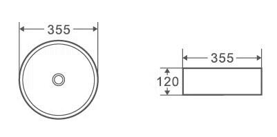 LAVABO SOBREPONER REDONDO 36CM BLANCO MATE - 3