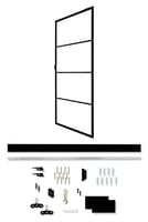 PUERTA ALUMINIO CORREDERA ATELIER CRISTAL MATE CON GUIA CORREDERA INCLUIDA 4 PAÑOS NEGRO 85X208 - 5