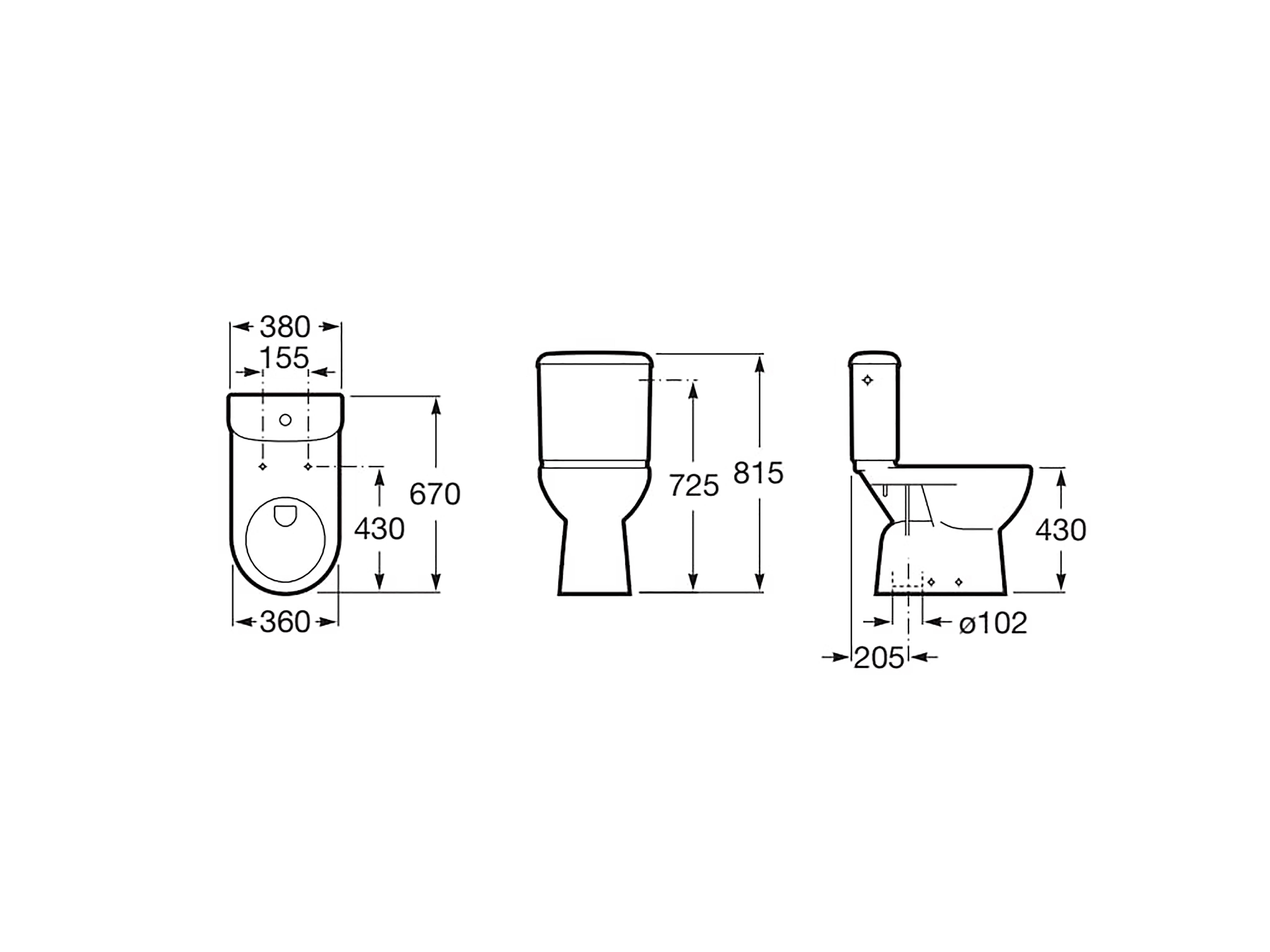 INODORO TAZA ROCA ACCESS SALIDA VERTICAL - 5